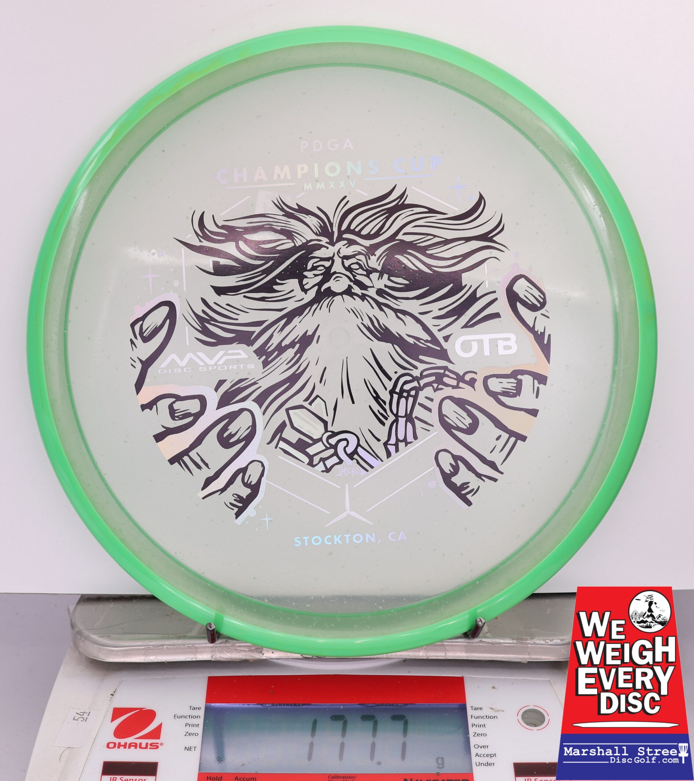 424729 Particle Glow Proton Hex, PDGA Champions Cup 2025 - #298 Green-Clear, 178