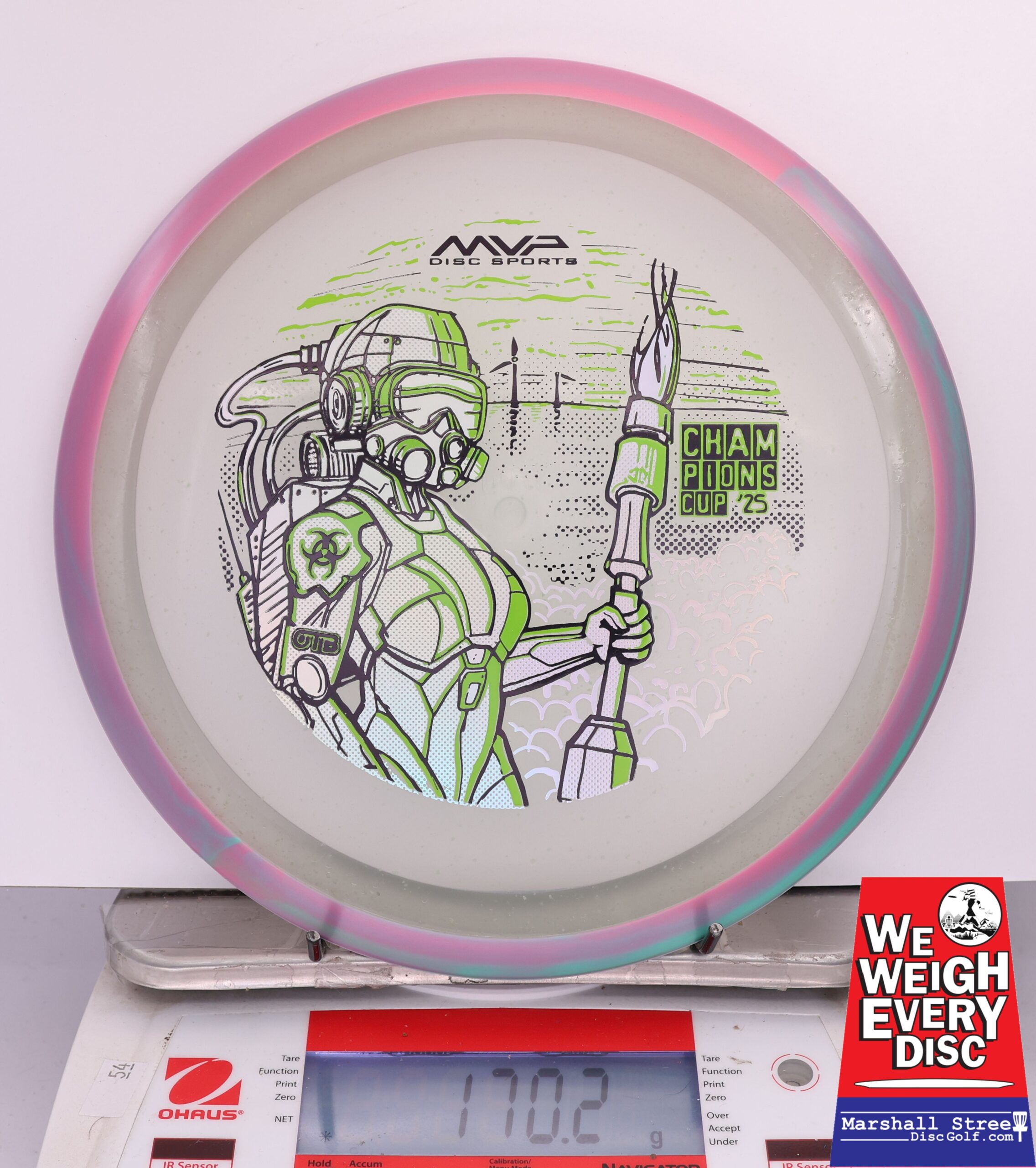 424770 Particle Glow Proton Virus, PDGA Champions Cup 2025 - #299 PinkBlue-Clear, 170