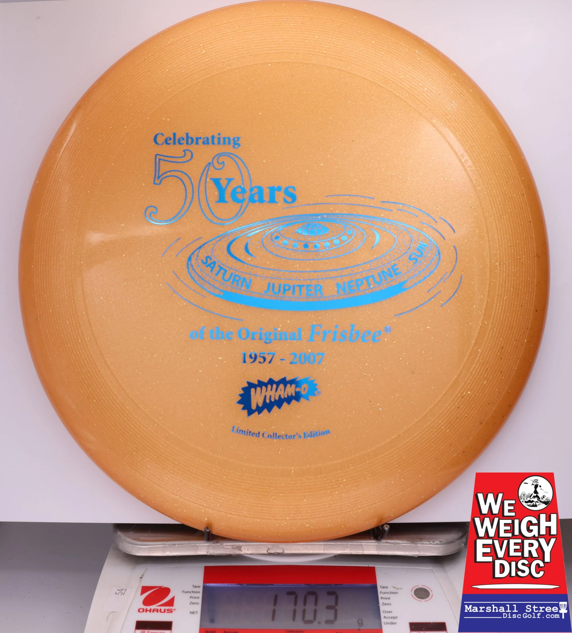 433516 Wham-O UMAX Frisbee, 50th - #105 Gold, 170