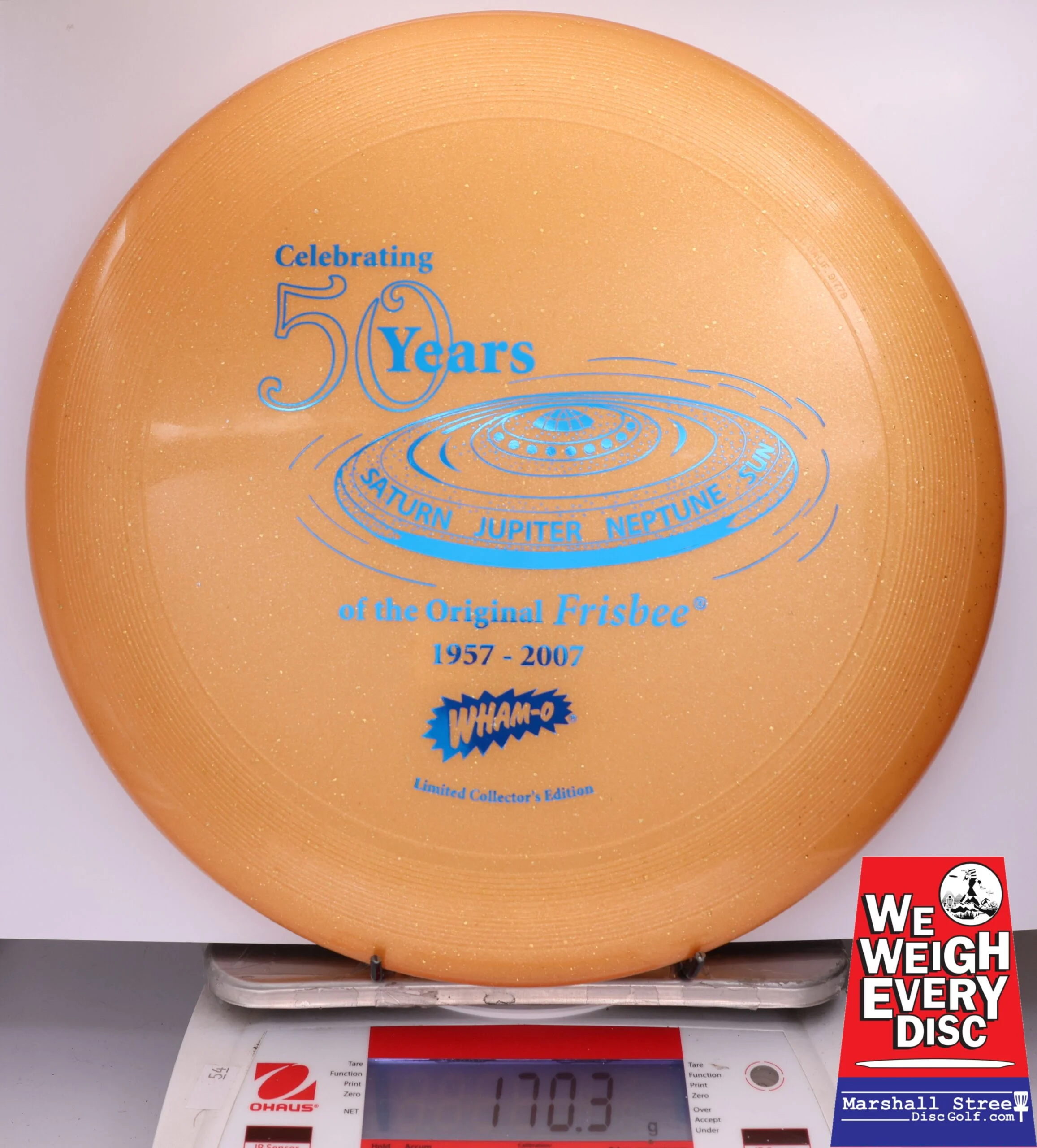 433519 Wham-O UMAX Frisbee, 50th - #108 Gold, 170