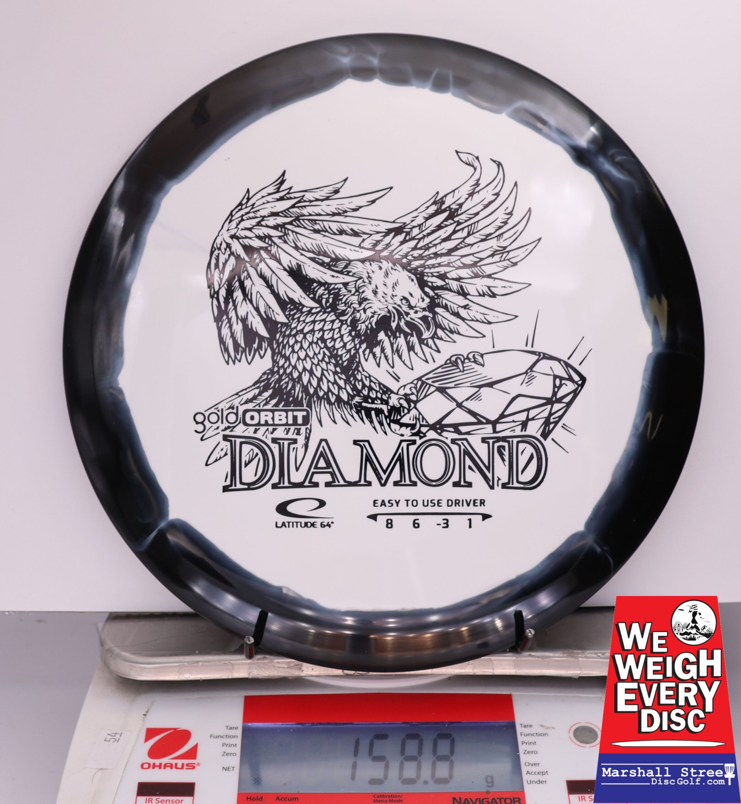 434587 Gold Orbit Diamond - #701 Black-White, 159