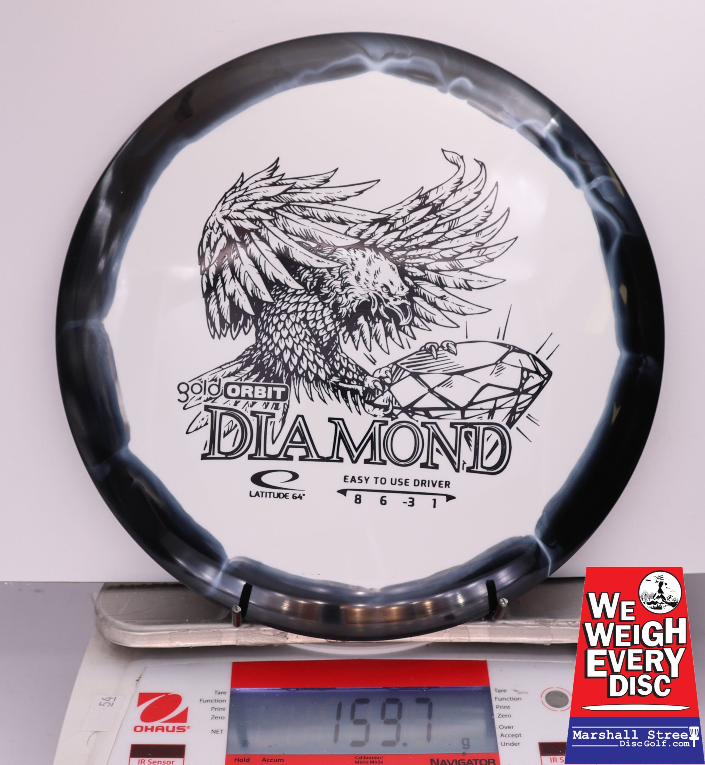 434593 Gold Orbit Diamond - #707 Black-White, 160