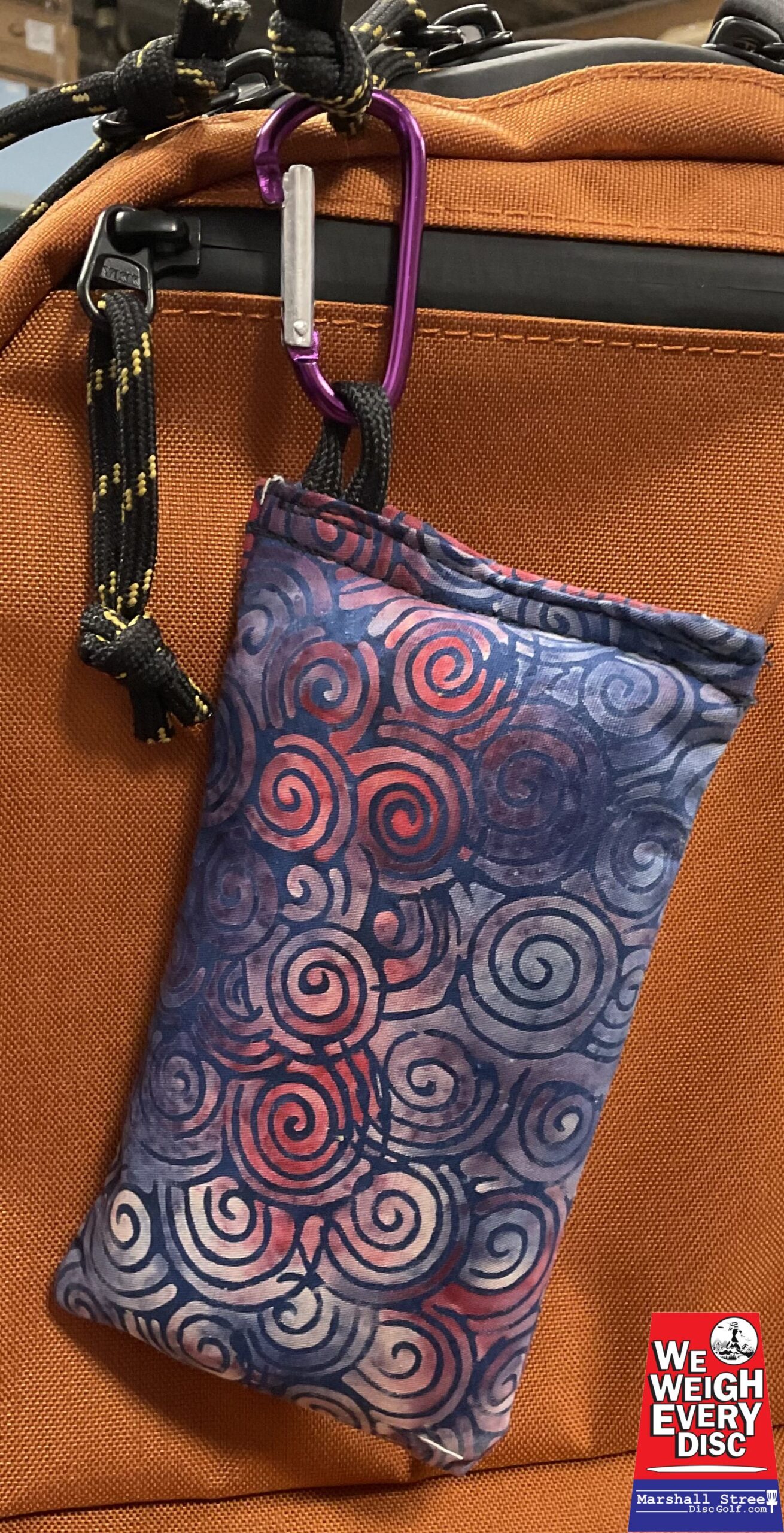 437486 Chalky Bags with Carabiner - Purple Swirl-BlueRed, Chalky Bags