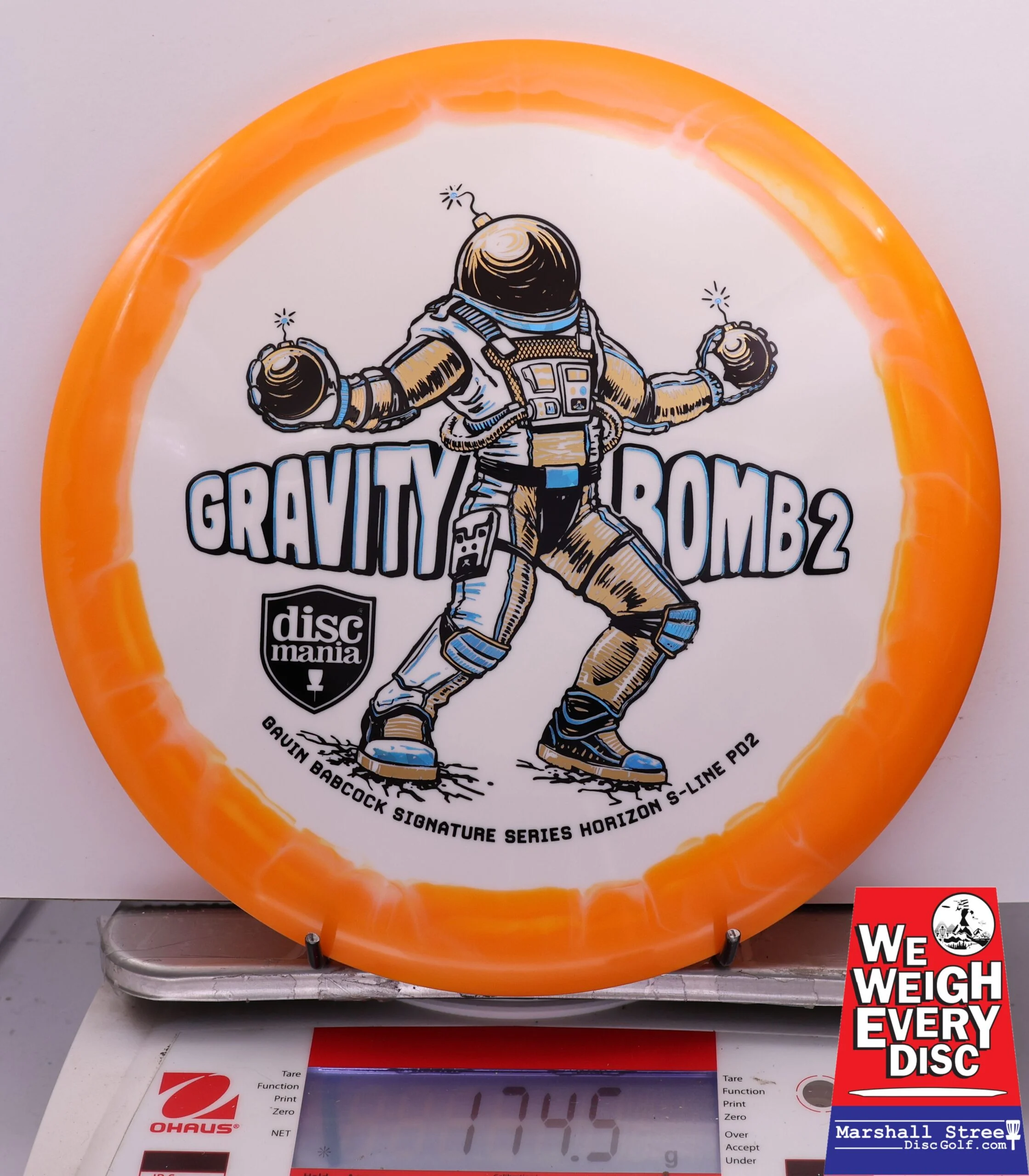 444154 Horizon S-Line PD2, Gavid Babcock 2025 Signature Series Gravity Bomb 2 - Triple Foil - #34 Orange-White, 175