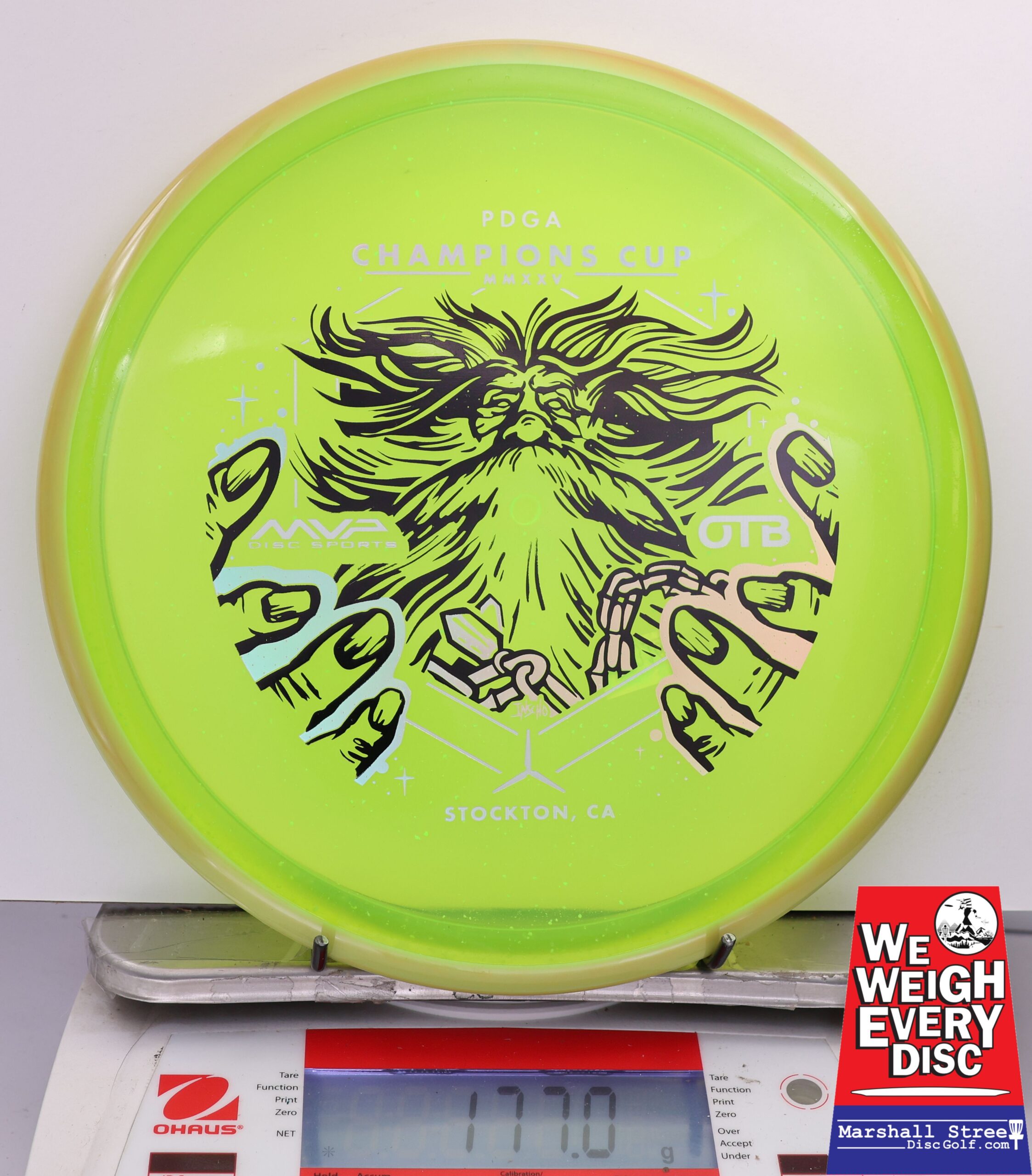 465530 Particle Glow Proton Hex, PDGA Champions Cup 2025 - #316 LtORange-Green, 177