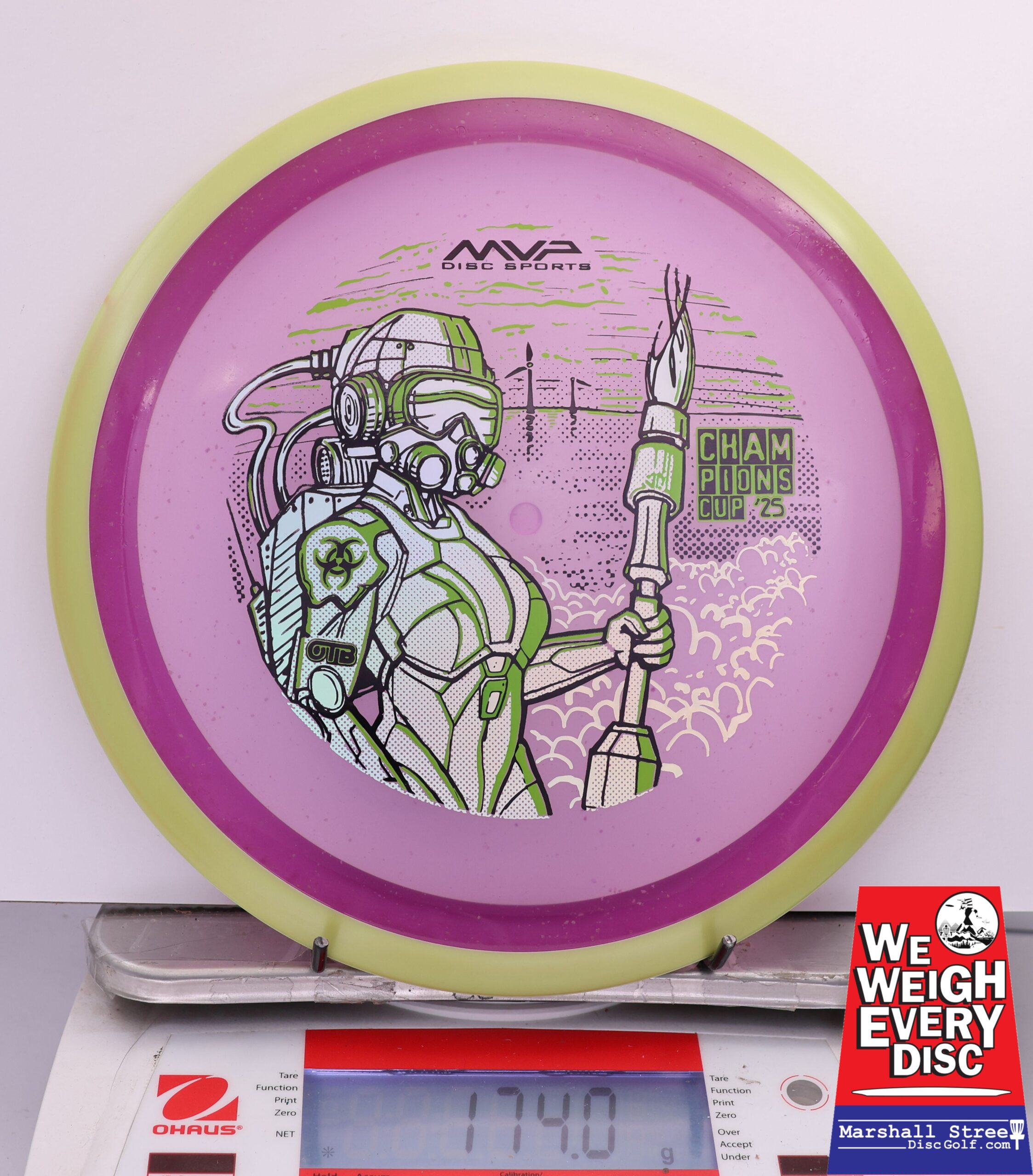 465599 Particle Glow Proton Virus, PDGA Champions Cup 2025 - #320 Yellow-Purple, 174