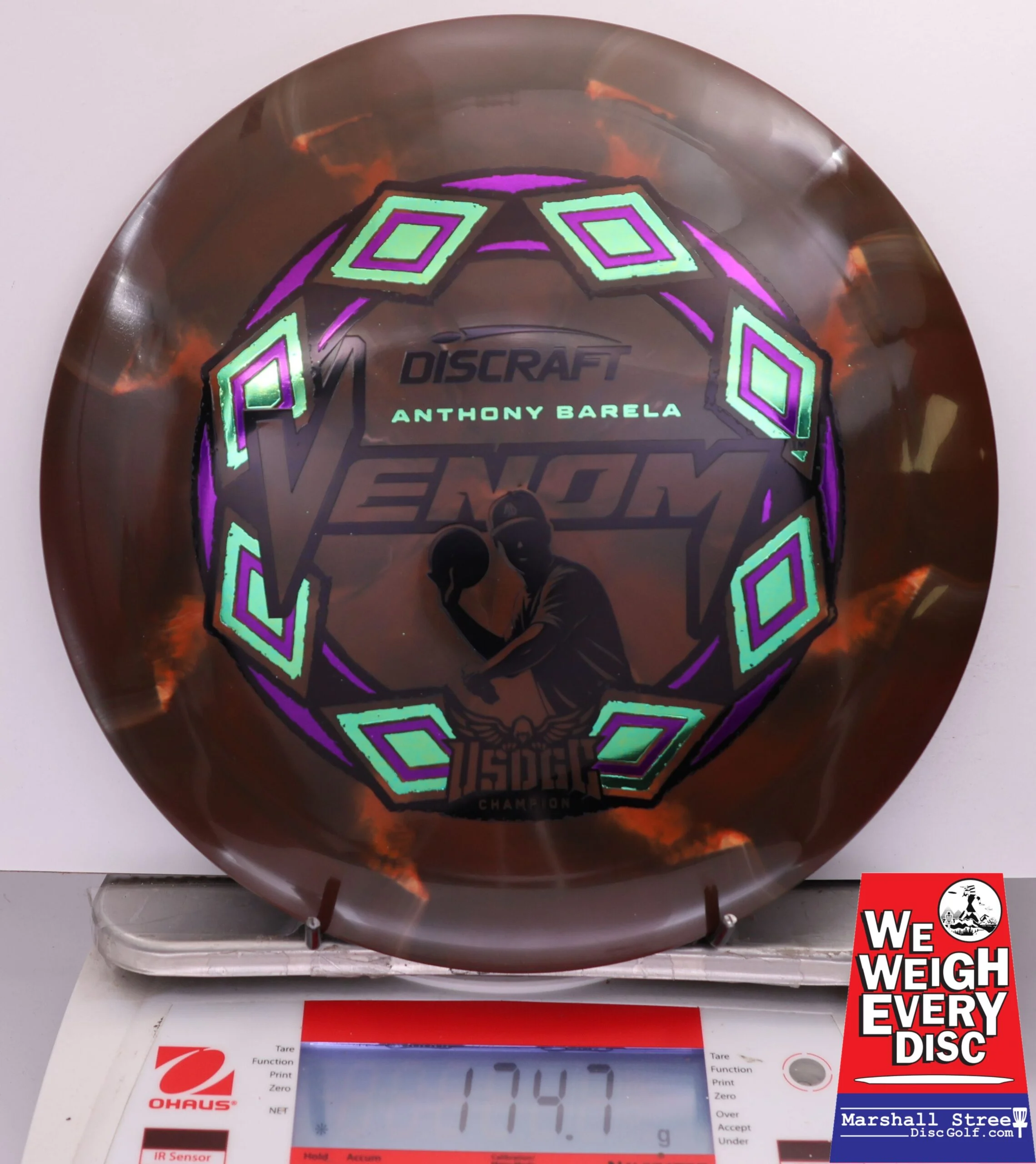 482982 ESP Swirl Venom, Anthony Barela 2025 USDGC Champion - #14 Brown, 175
