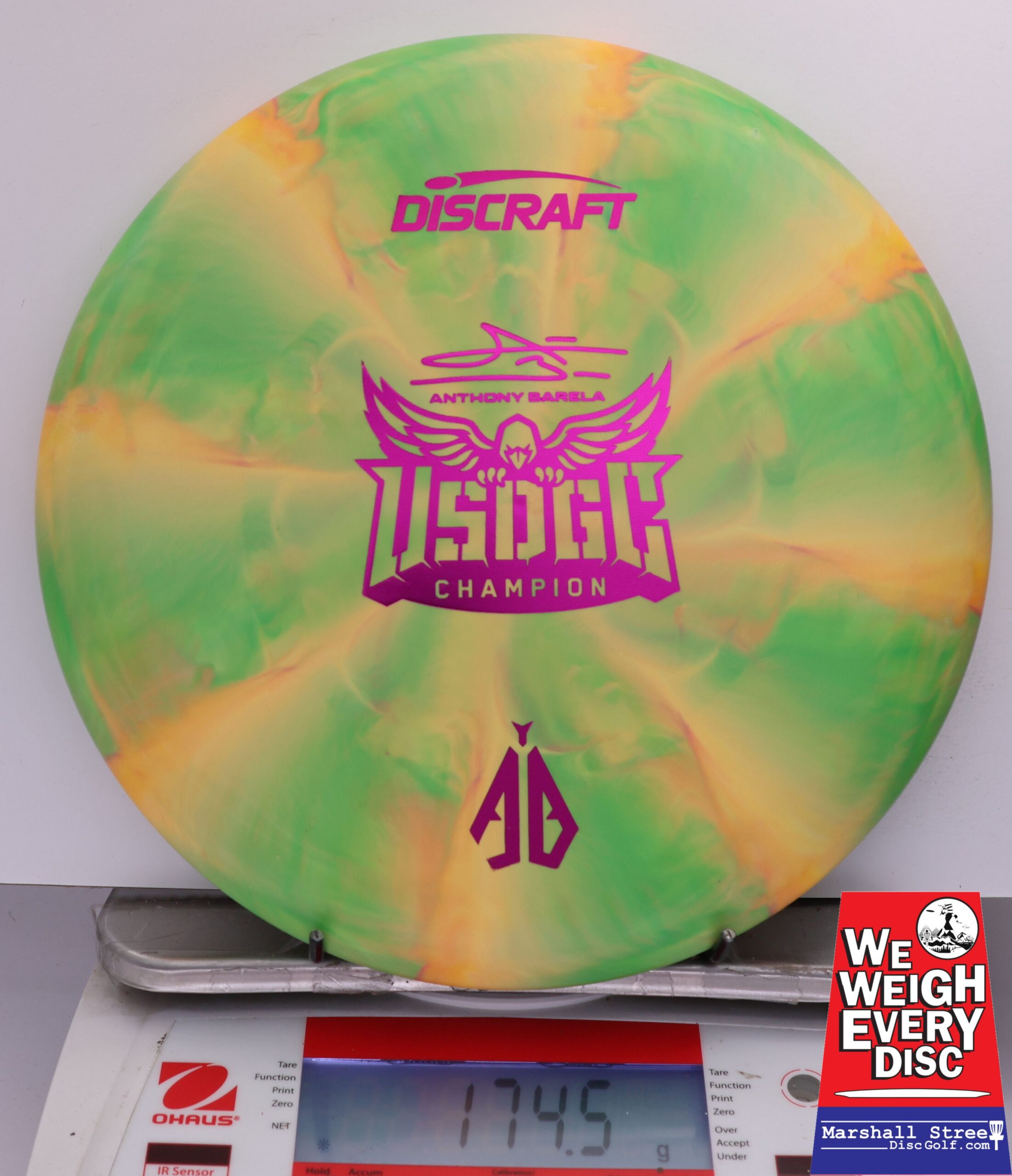 483036 Crazy Tuff Swirl Focus, Anthony Barela 2025 USDGC Champion - #05 GreenOrange, 175