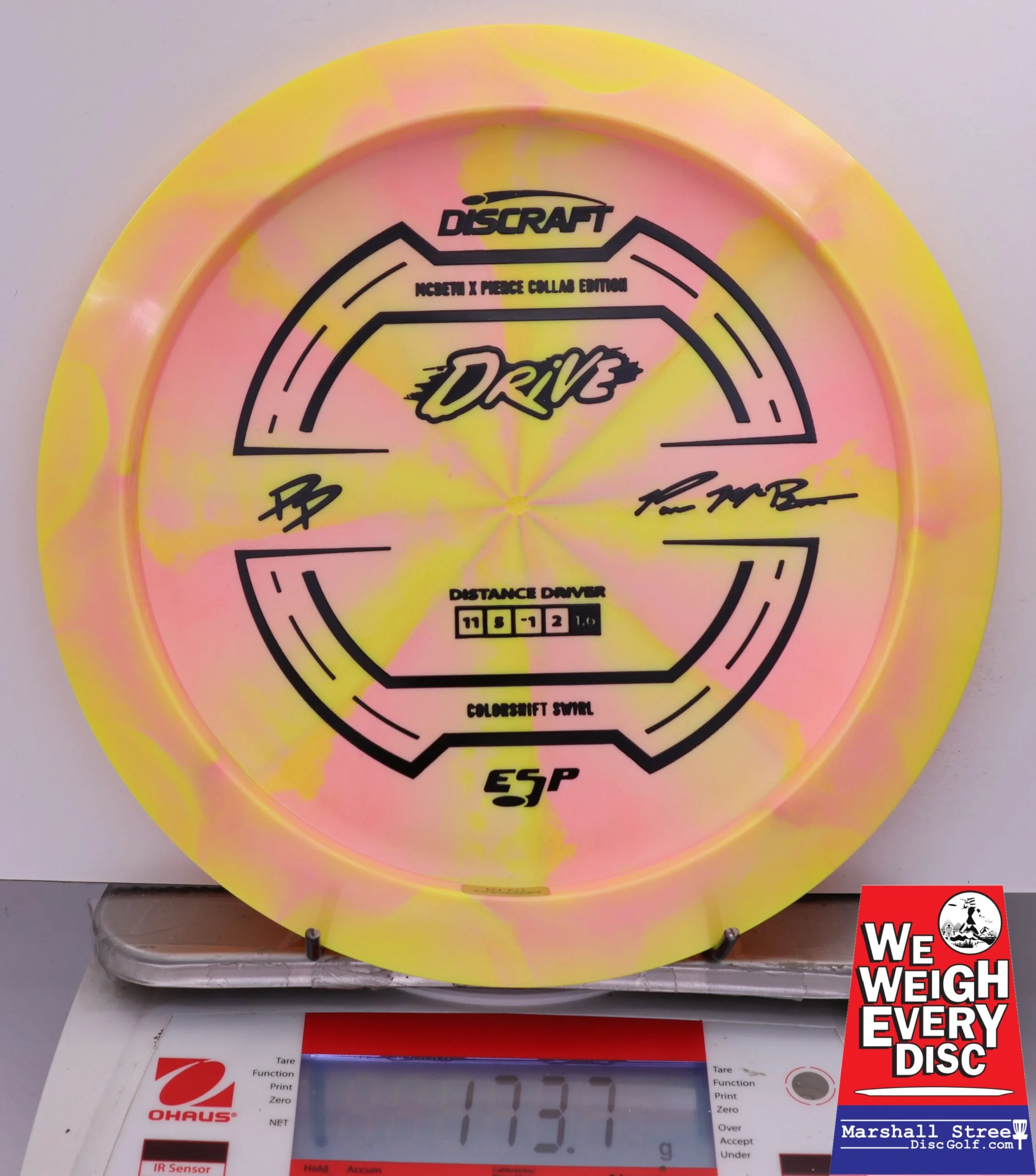 483621 ESP Swirl Drive, Bottom Stamp - Paul McBeth & Paige Pierce GMC Collab - #04 YellowPink, 174