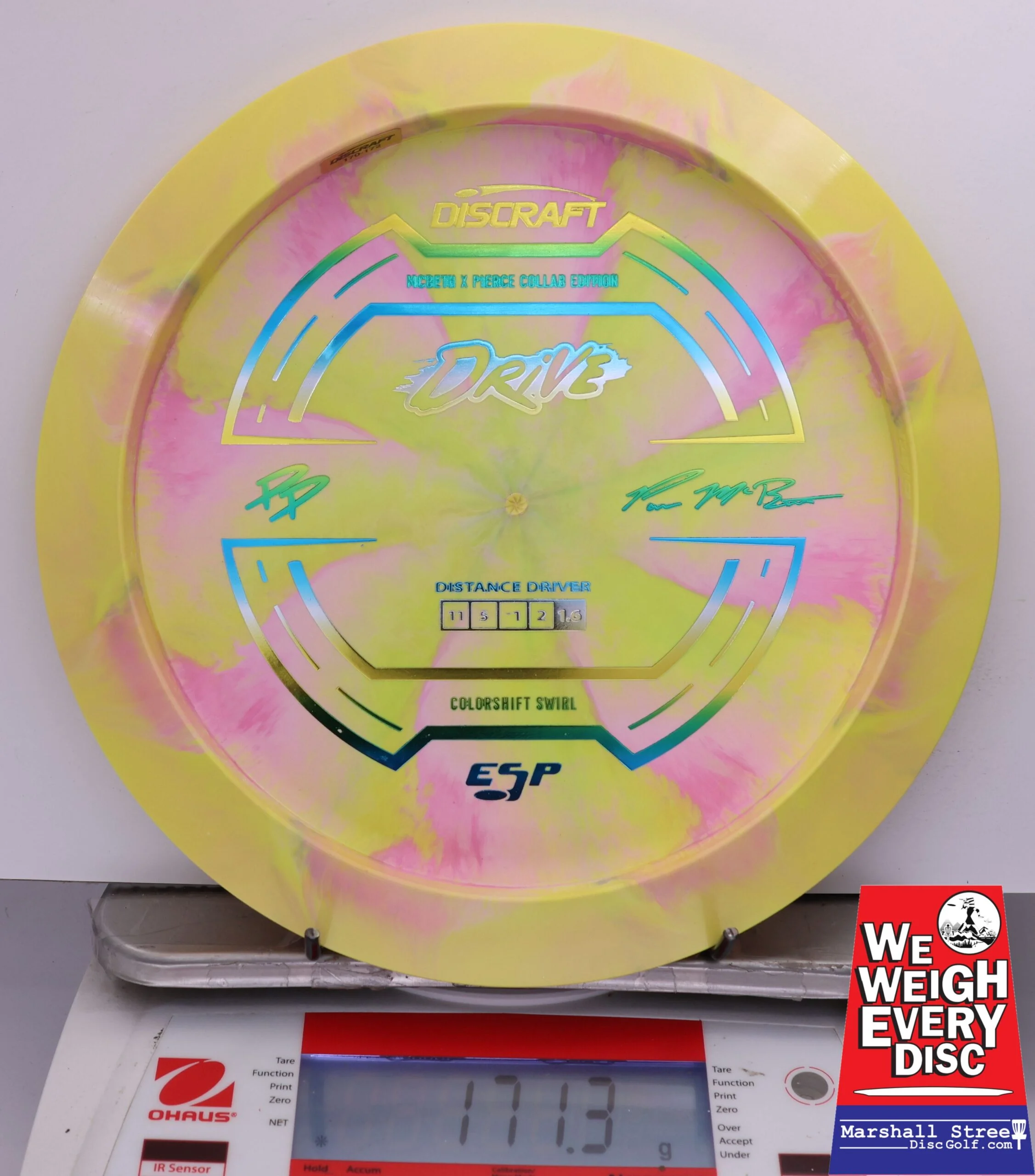 483643 ESP Swirl Drive, Bottom Stamp - Paul McBeth & Paige Pierce GMC Collab - #07 YellowPink, 171