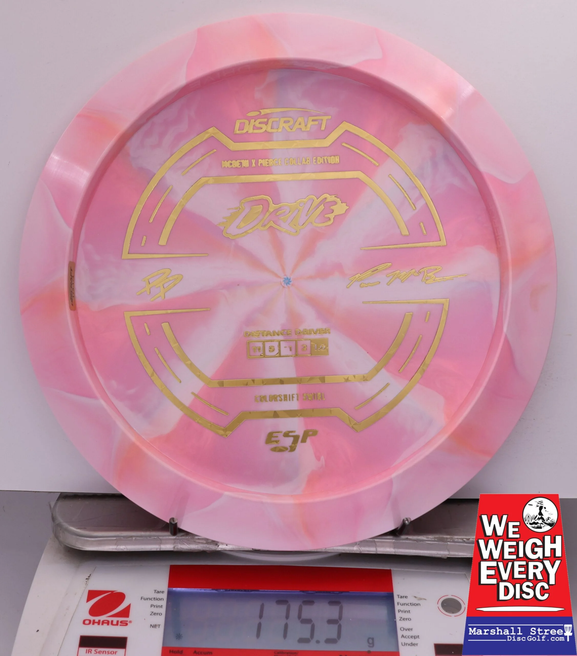 483644 ESP Swirl Drive, Bottom Stamp - Paul McBeth & Paige Pierce GMC Collab - #08 Pink, 175