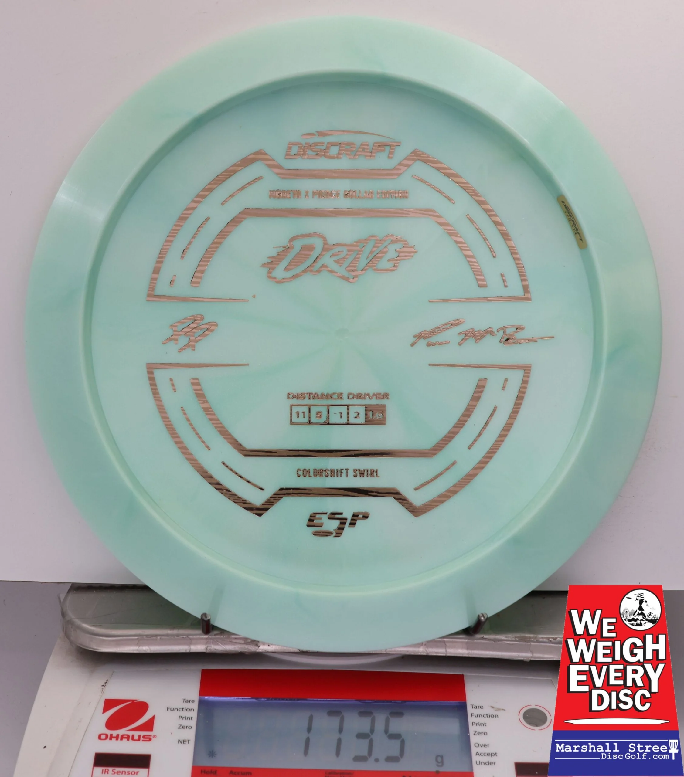 483668 ESP Swirl Drive, Bottom Stamp - Paul McBeth & Paige Pierce GMC Collab - #13 Aqua, 174