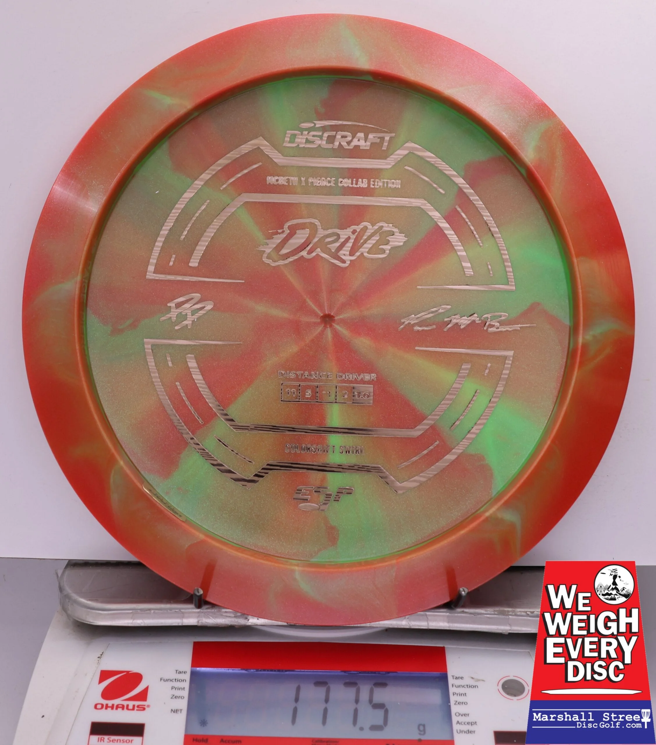 483692 ESP Swirl Drive, Bottom Stamp - Paul McBeth & Paige Pierce GMC Collab - #18 RedGreen, 178