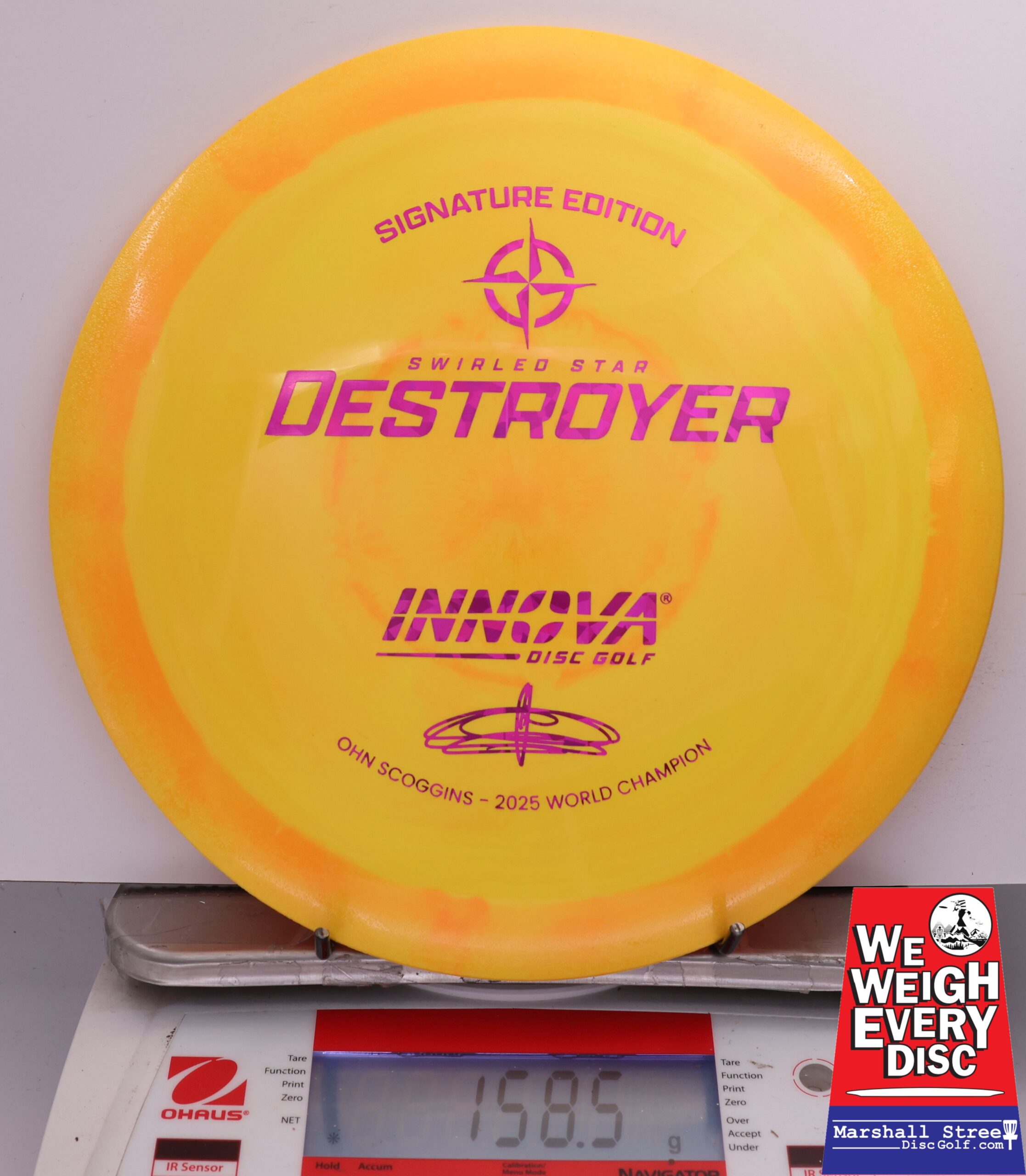 487403 Swirled Star Destroyer, Ohn Scoggins 2025 FPO World Champion - #25 Orange/Yellow, 159