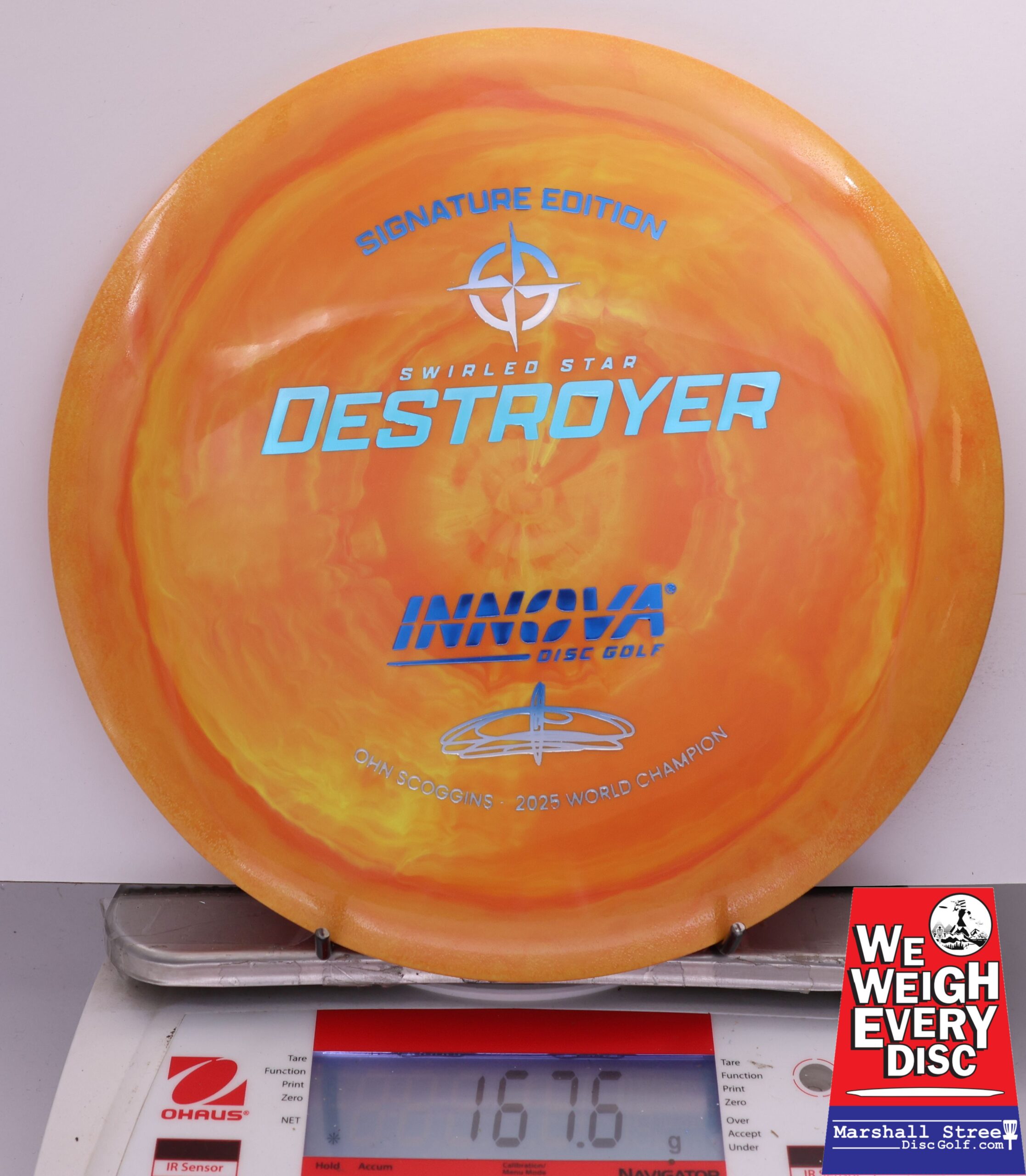 487433 Swirled Star Destroyer, Ohn Scoggins 2025 FPO World Champion - #28 Orange/Yellow, 168