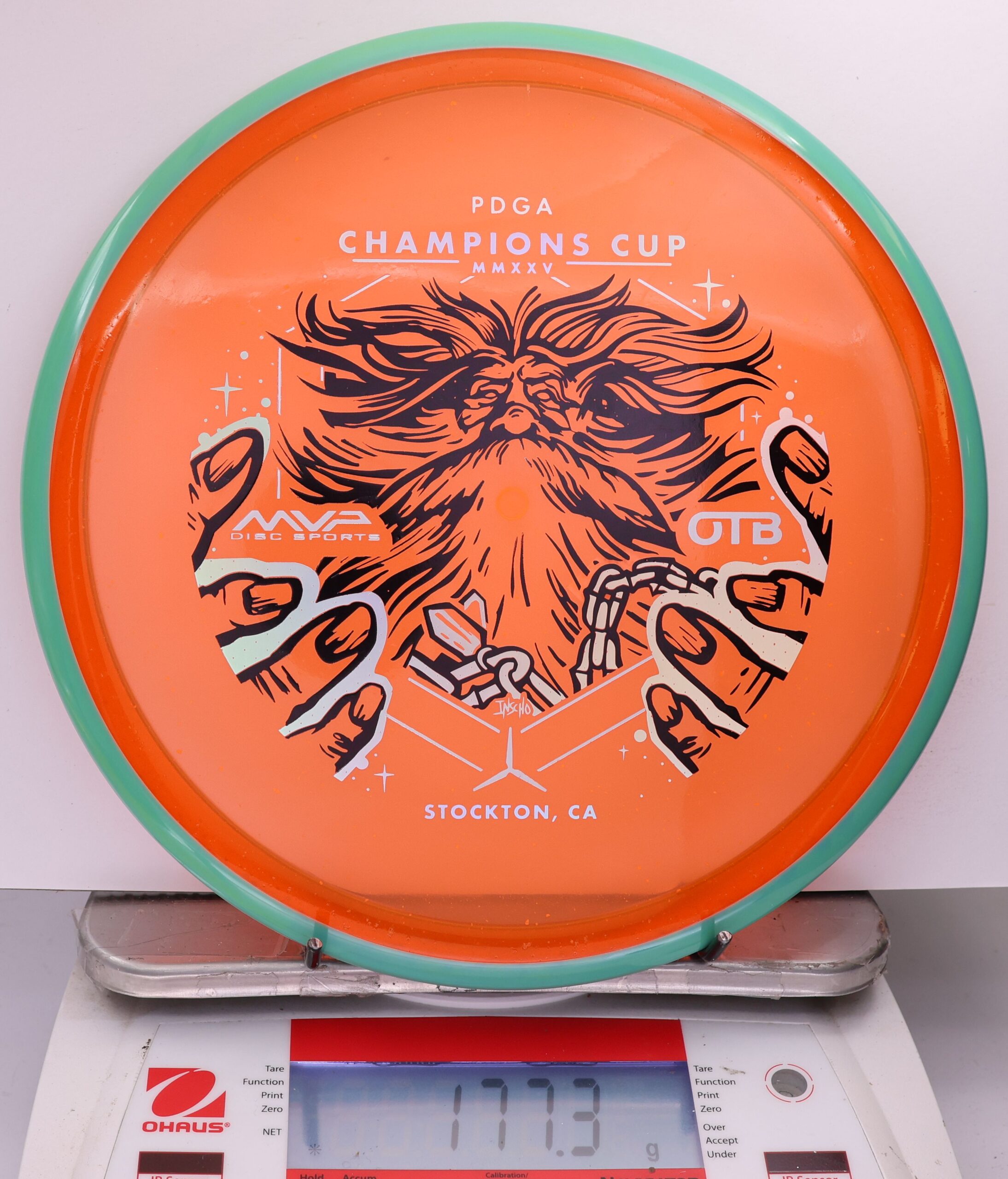 513557 Particle Glow Proton Hex, PDGA Champions Cup 2025 - #335 TealGrn-Orange, 177