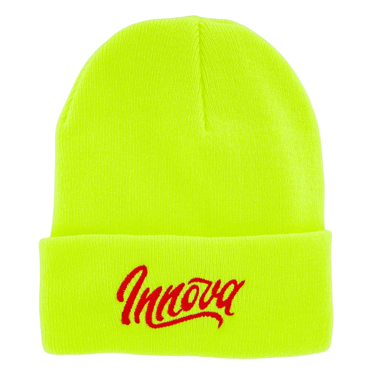 522148 Innova Flow Fleece Lined Cuffed Beanie - #04 YellowRed, OSFM