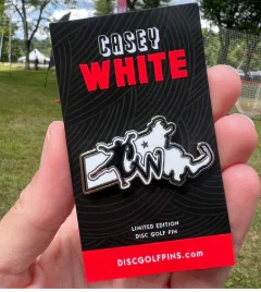 Casey White Logo Disc Golf Pin - Image 4
