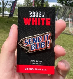 Casey White Logo Disc Golf Pin - Image 3