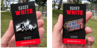 Casey White Logo Disc Golf Pin