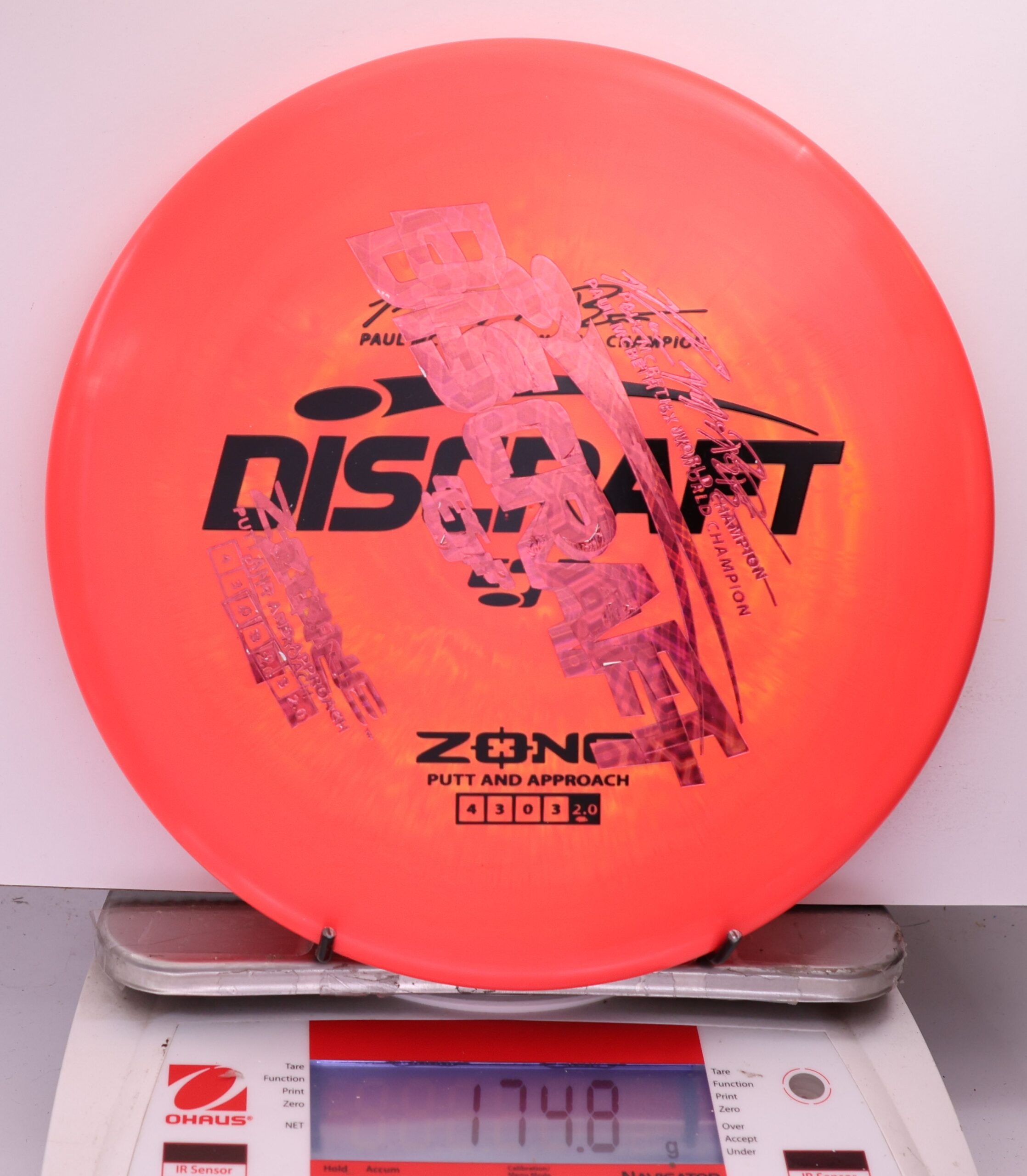 533279 X-Out ESP Zone, Paul McBeth 6X - #274 OrangePink, 175