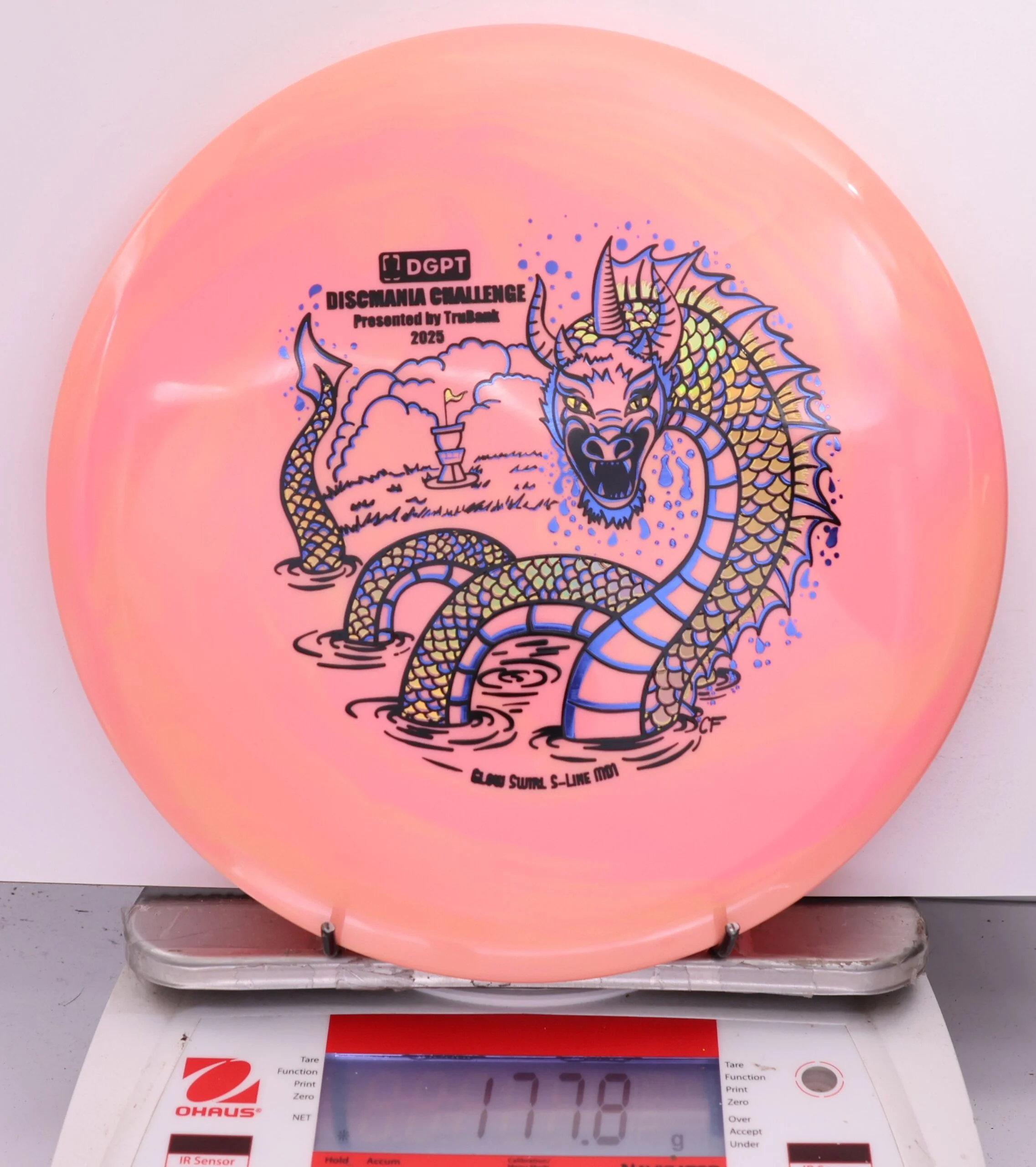 563675 Glow Swirly S-Line MD1, Discmania Challenge 2025 - #808 Peach, 178