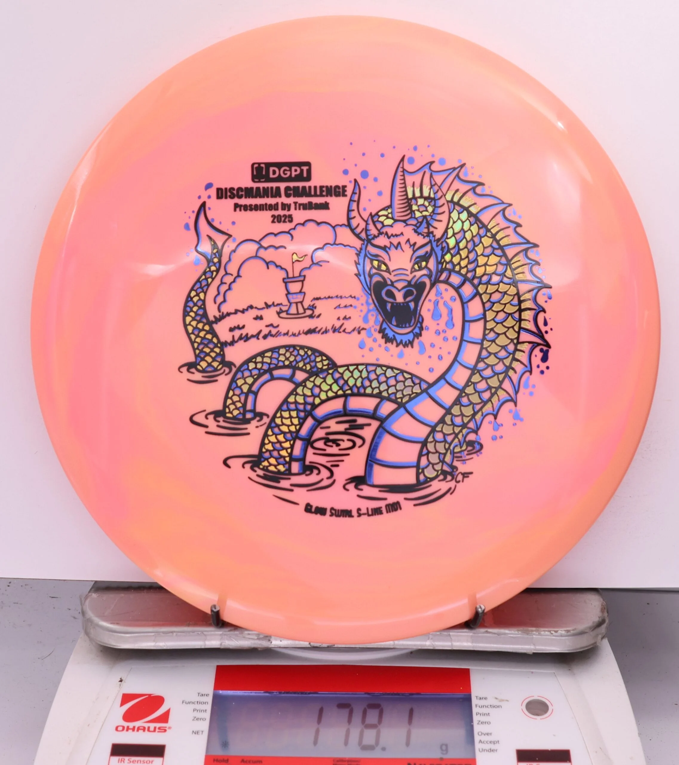 563676 Glow Swirly S-Line MD1, Discmania Challenge 2025 - #809 Peach, 178