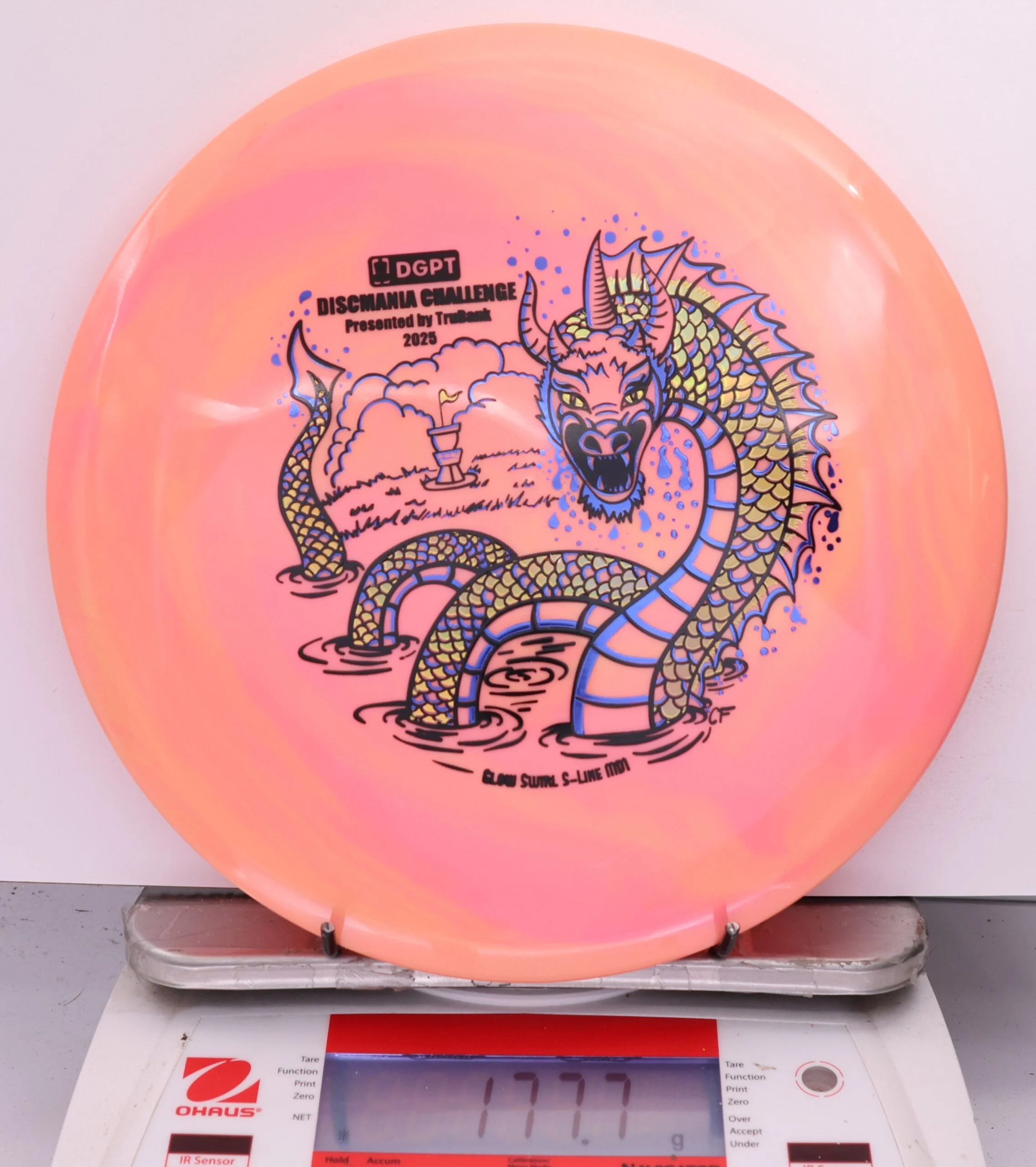 563679 Glow Swirly S-Line MD1, Discmania Challenge 2025 - #810 Peach, 178