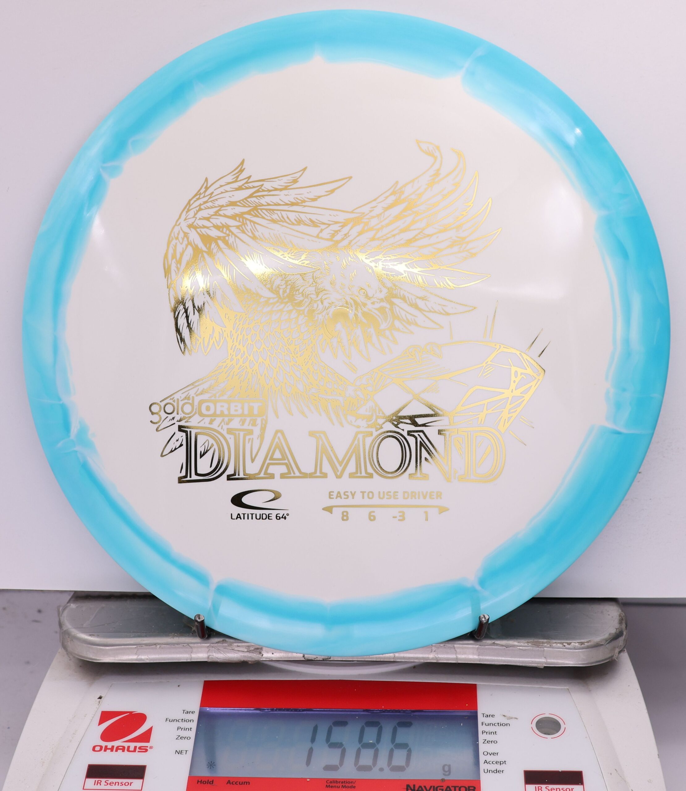 568391 Gold Orbit Diamond - #808 LtBlue-White, 159