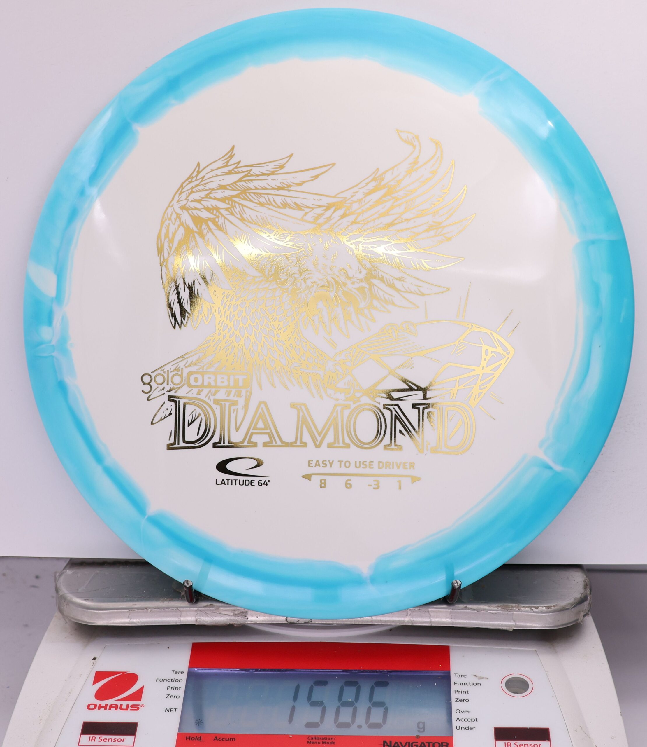 568392 Gold Orbit Diamond - #809 LtBlue-White, 159