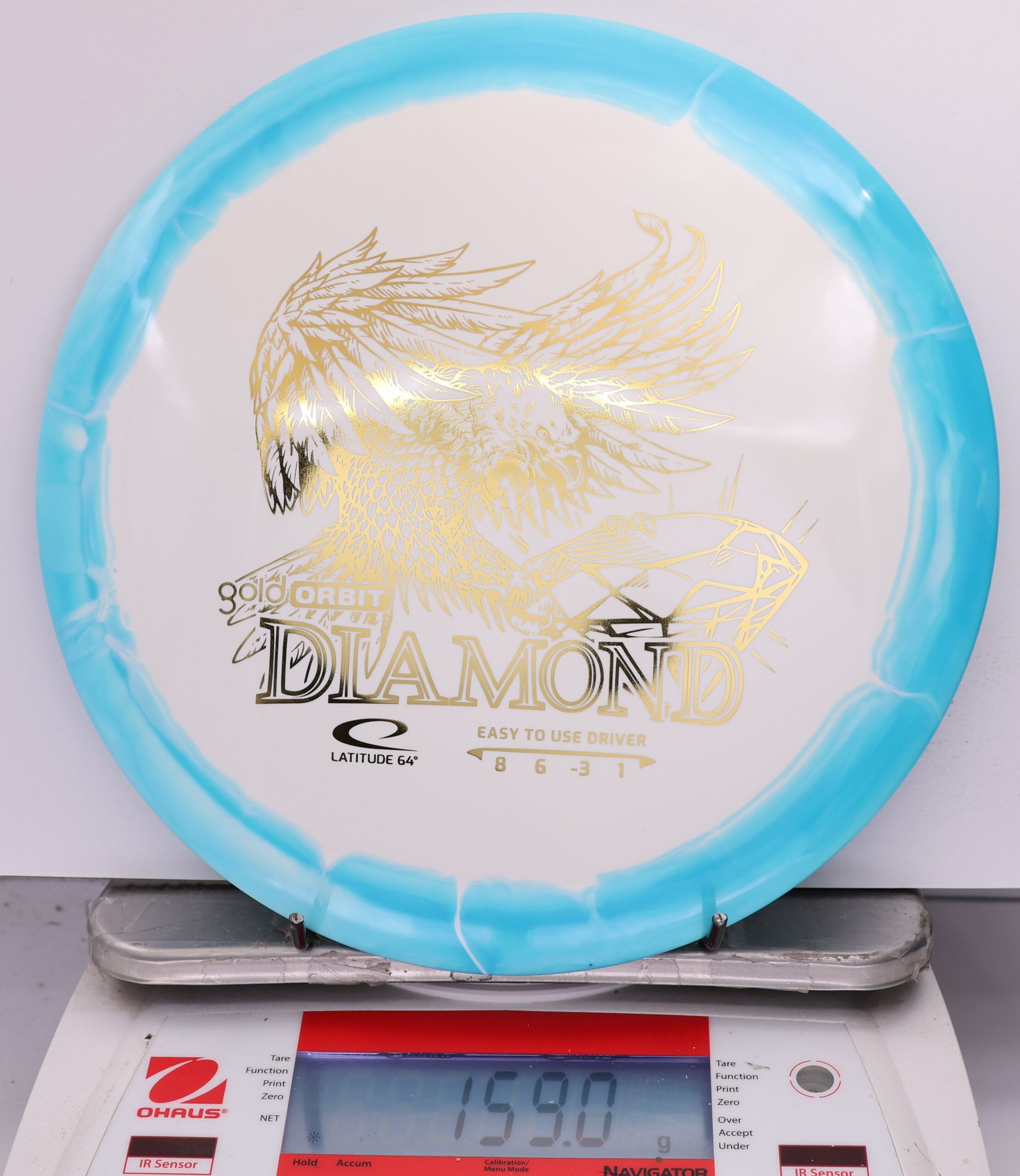 568393 Gold Orbit Diamond - #810 LtBlue-White, 159