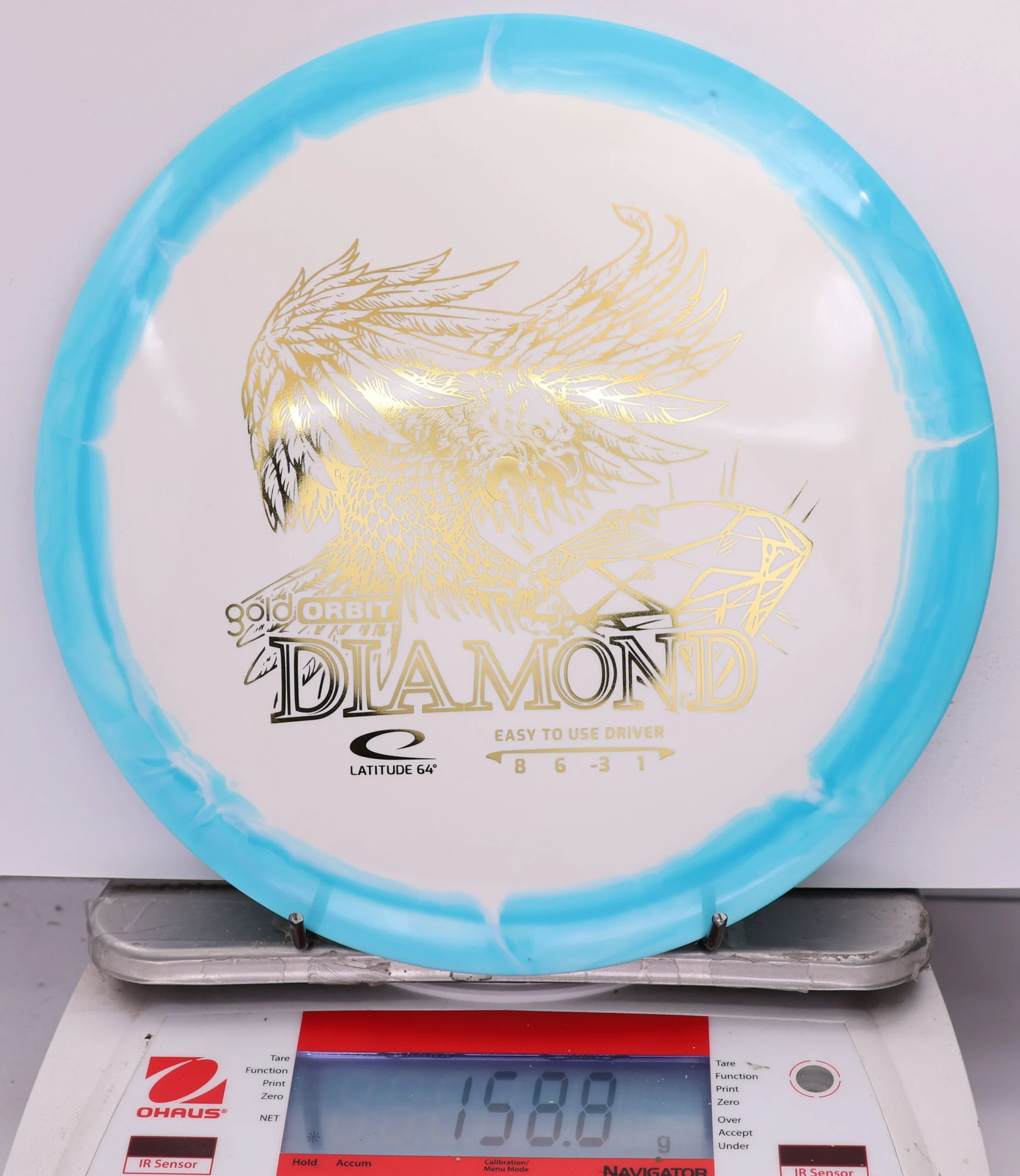 568452 Gold Orbit Diamond - #814 LtBlue-White, 159