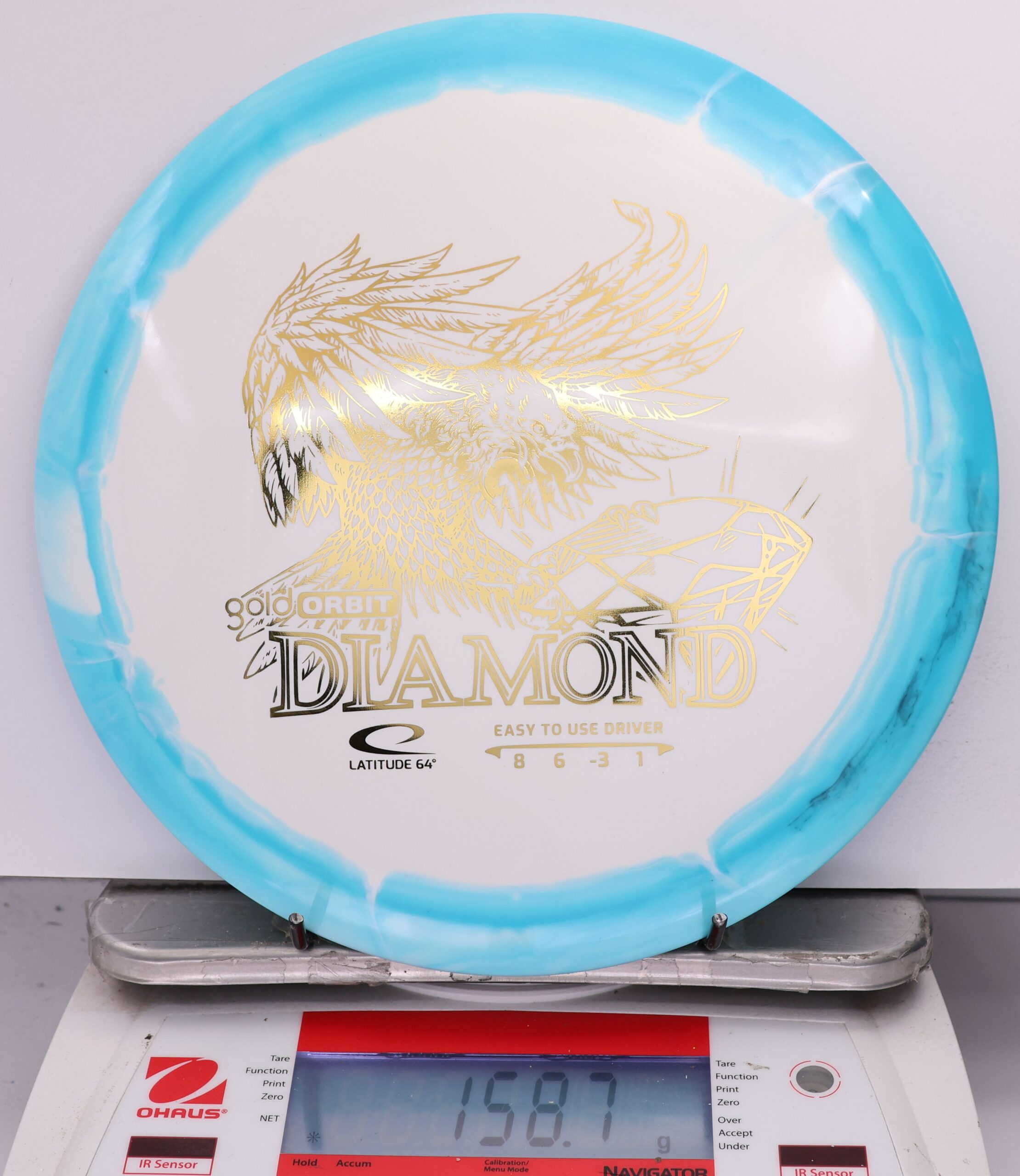 568453 Gold Orbit Diamond - #815 LtBlue-White, 159