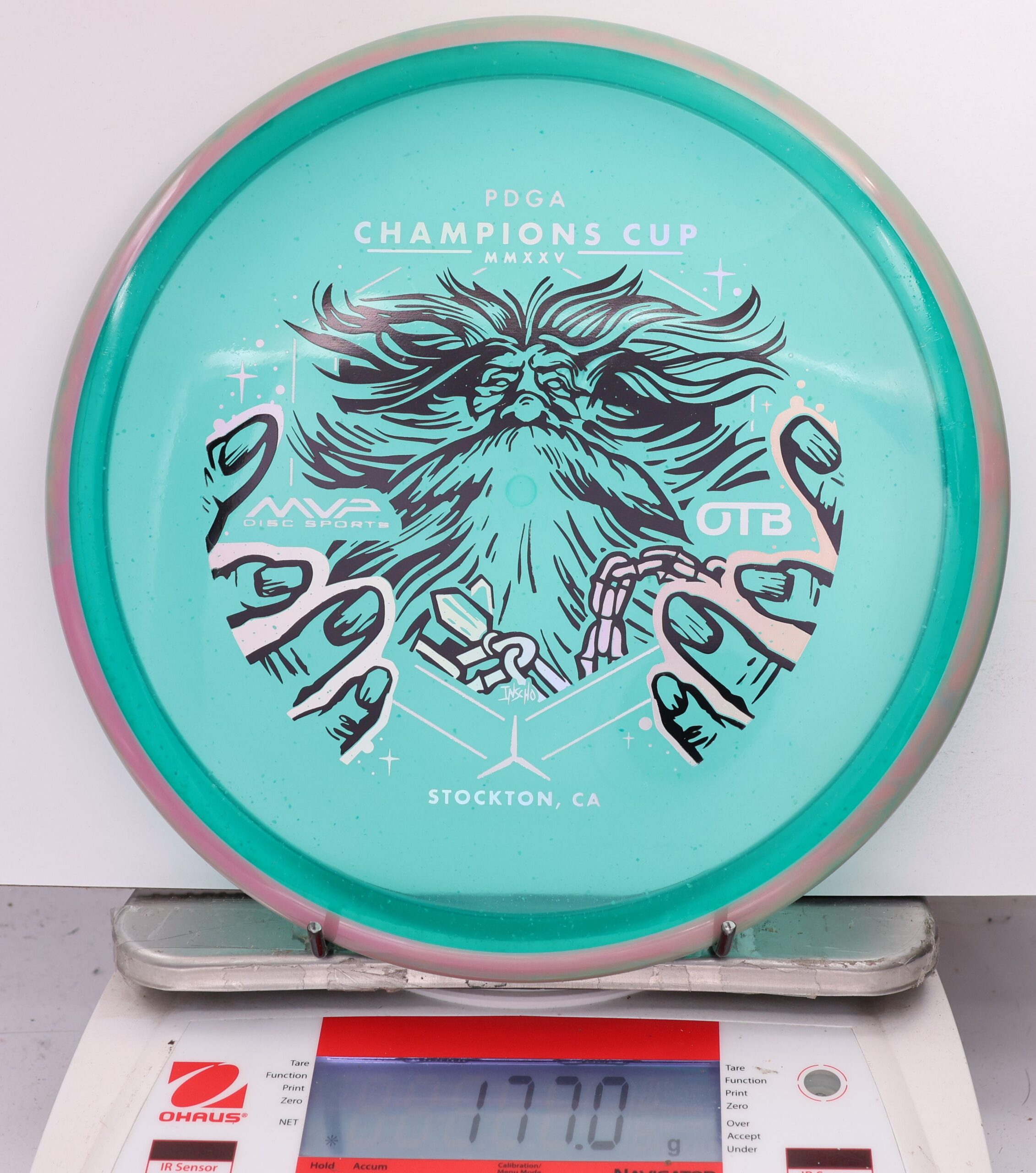 588936 Particle Glow Proton Hex, PDGA Champions Cup 2025 - #05 GryPink-Teal, 177
