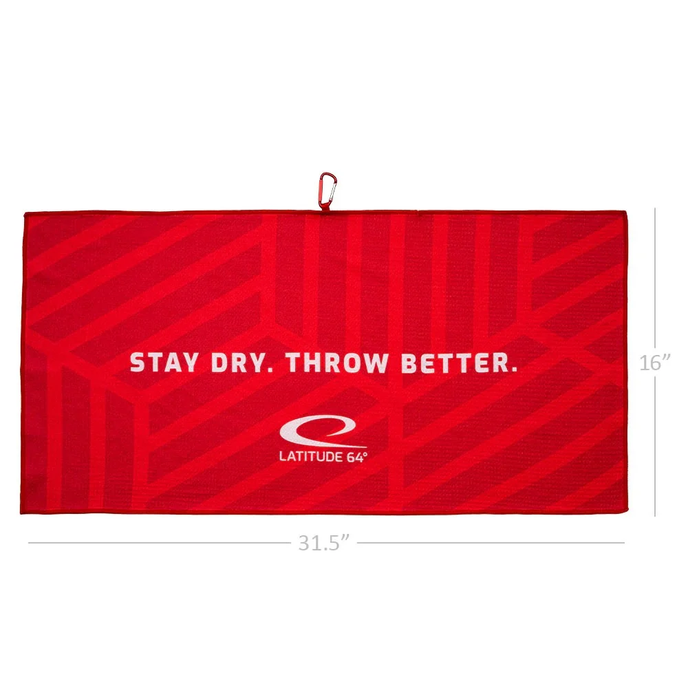 617591 Latitude 64 Microfiber Waffle Towel - Red, 31.5\"x16\"