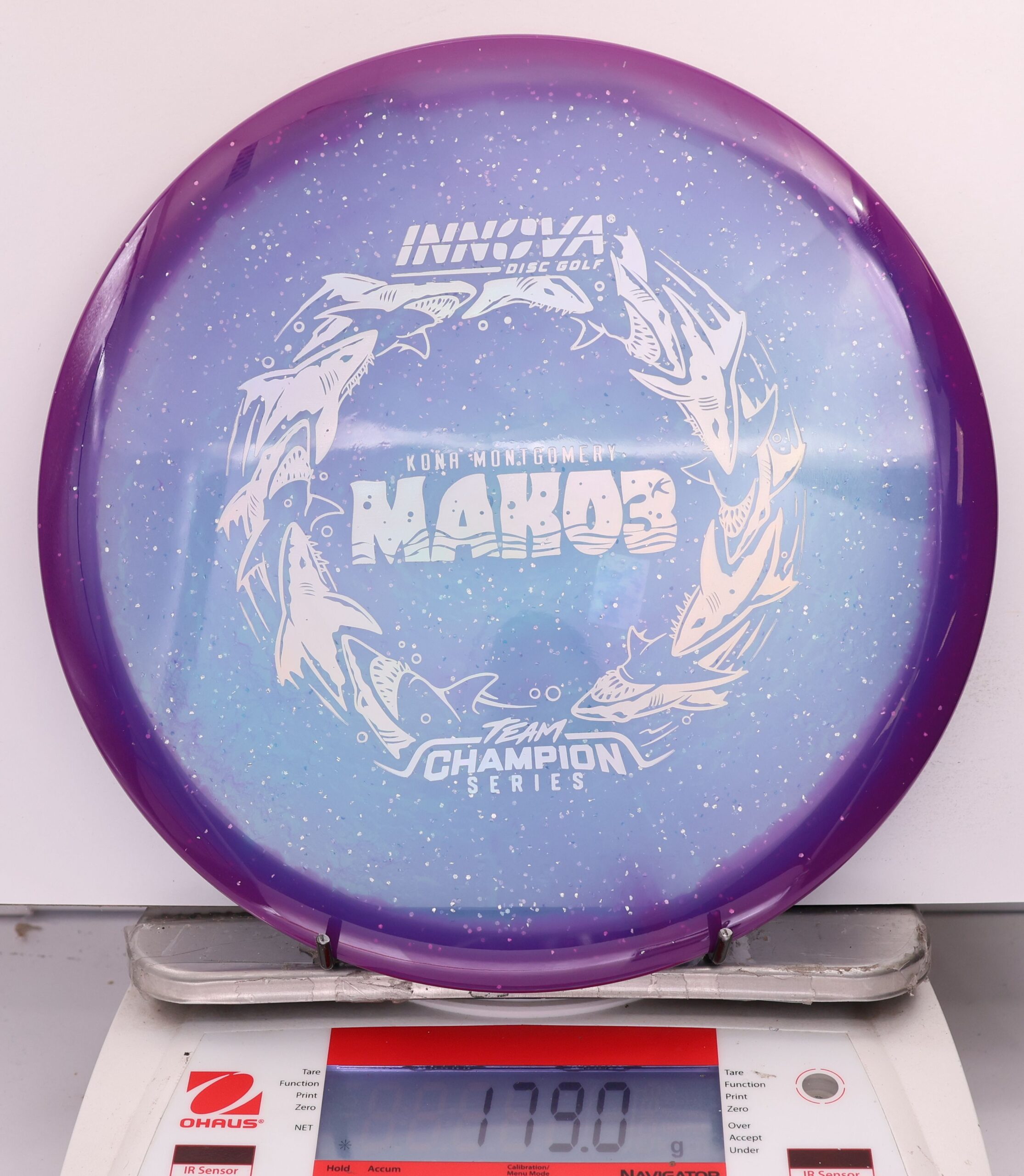 628907 Metal Flake Halo Champion Mako3, Kona Montgomery 2026 Tour Series - #03 Purple-LtBlue, 179