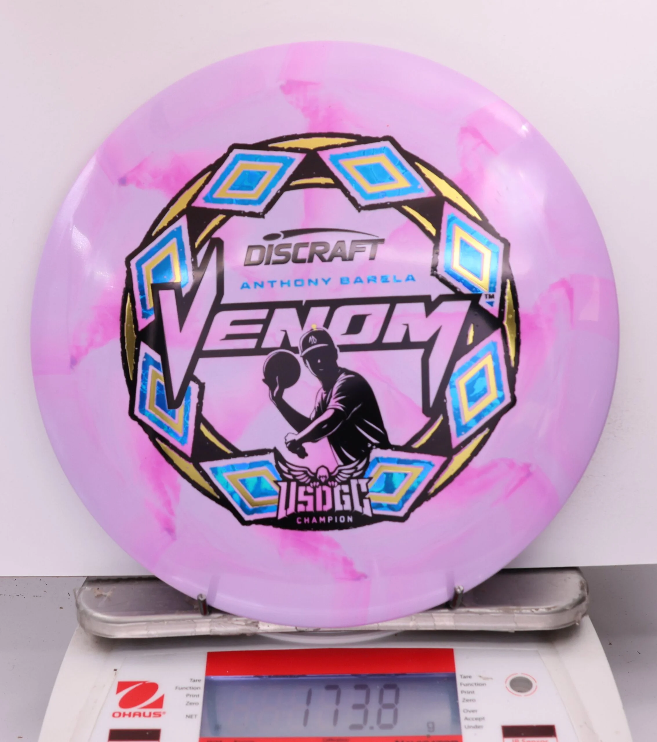 635202 ESP Swirl Venom, Anthony Barela 2025 USDGC Champion - #34 PurplePink, 174