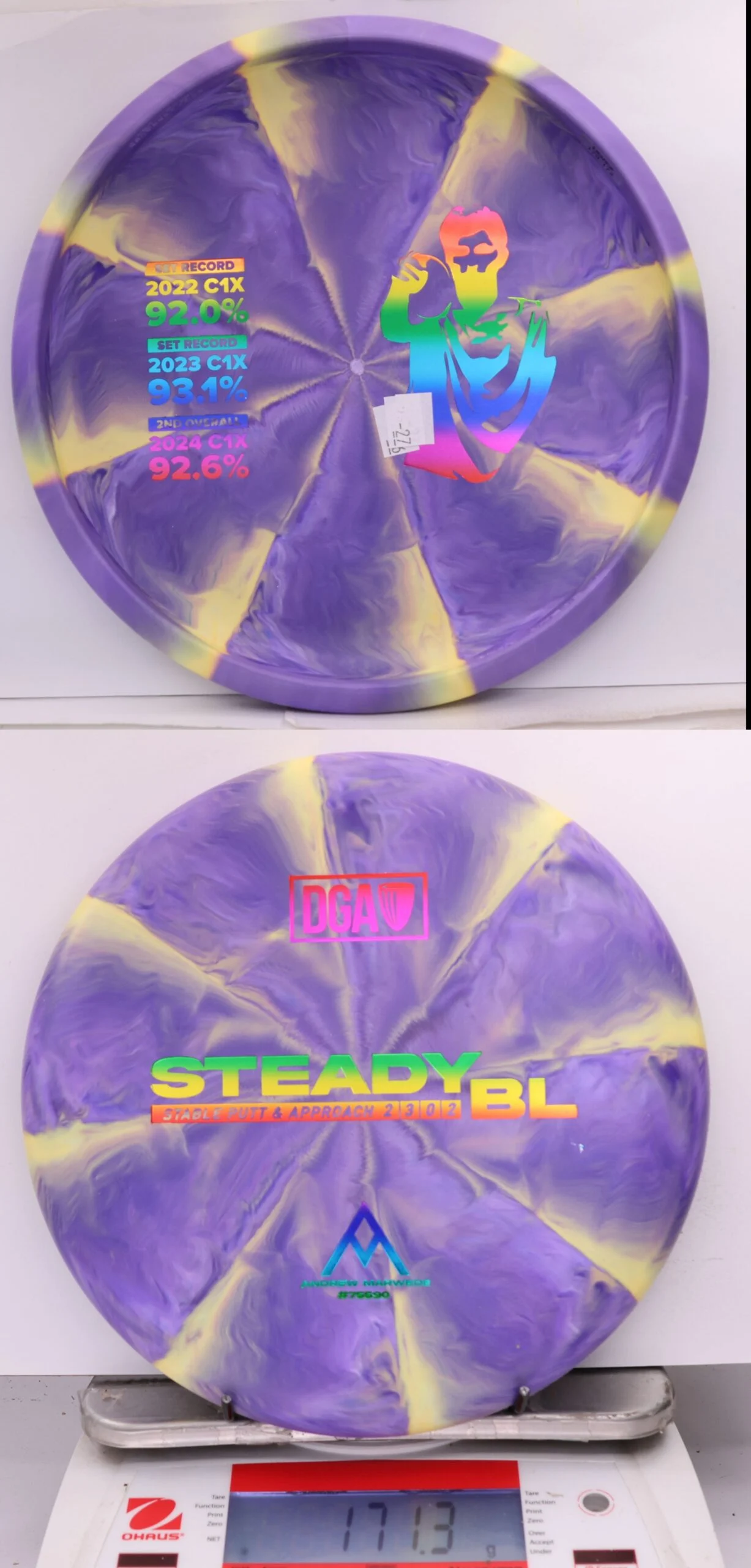 635528 D-Line Swirl Stone Steady BL, Andrew Marwede Bottom Stamp - #27 Purple, 171