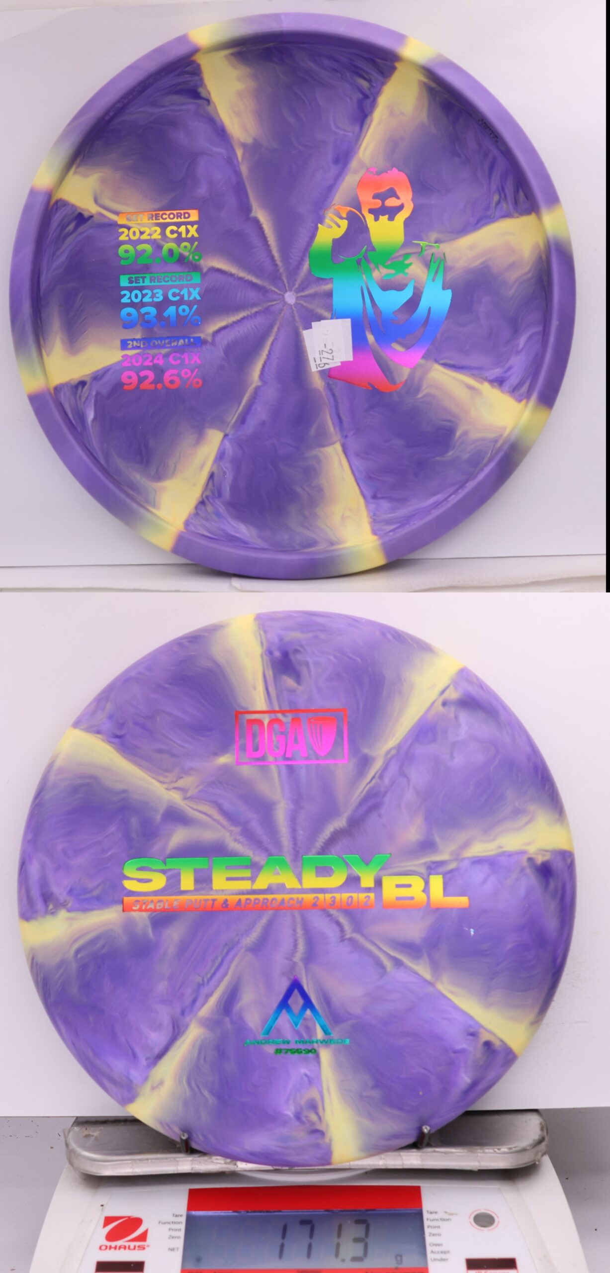 635528 D-Line Swirl Stone Steady BL, Andrew Marwede Bottom Stamp - #27 Purple, 171