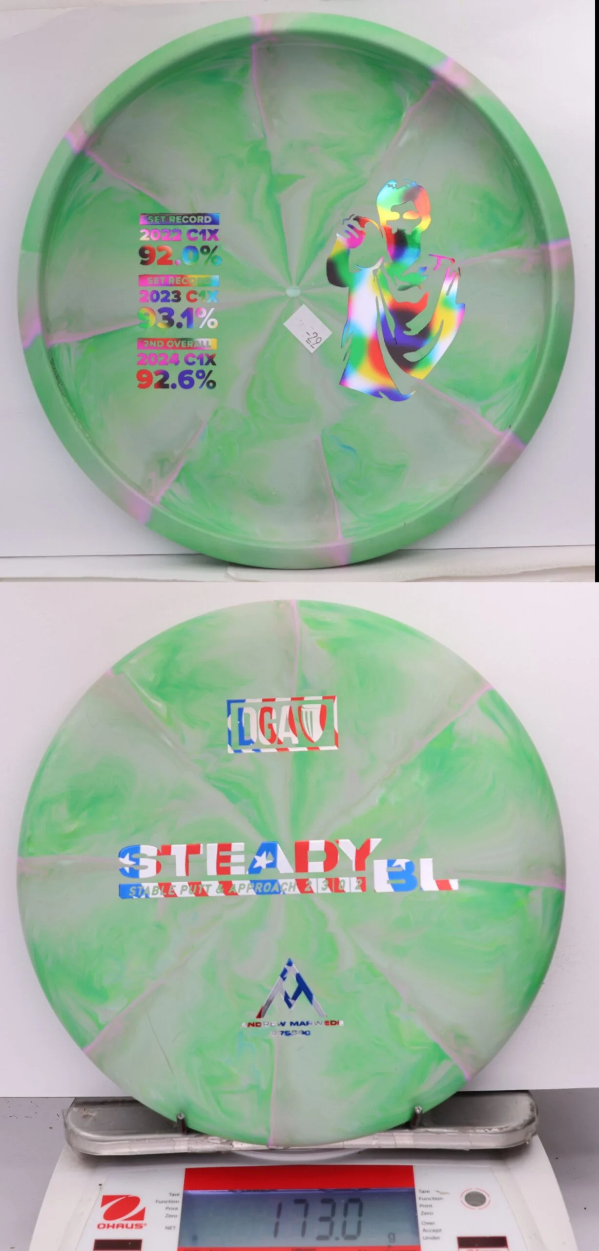 635530 D-Line Swirl Stone Steady BL, Andrew Marwede Bottom Stamp - #29 Green, 173