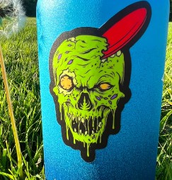 Zombie Head Disc Golf Sticker