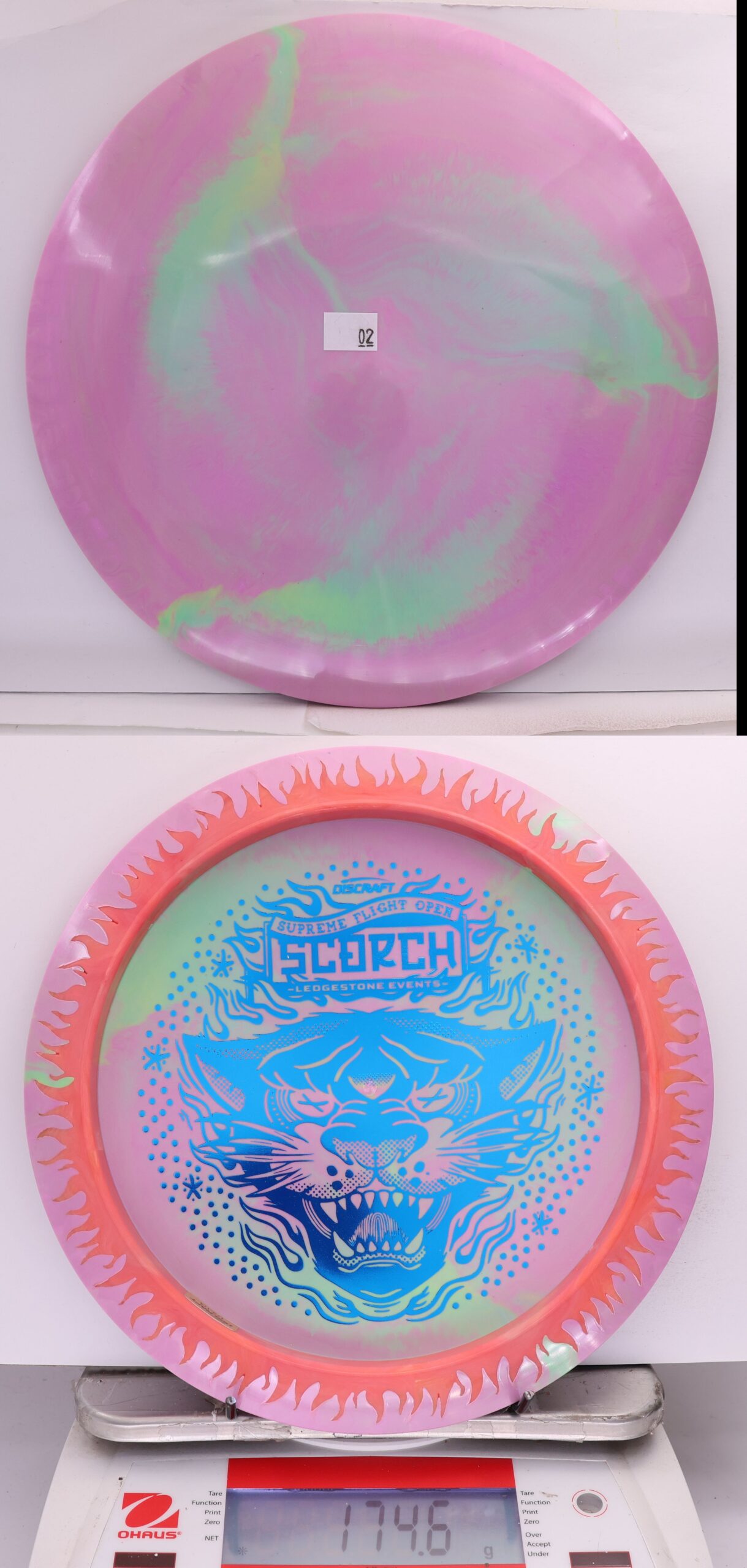 663003 ESP Swirl Fuzed Line Scorch, Bottom Stamp - 2026 Supreme Flight Open - #02 MgntaGrn-PinkRed, 175