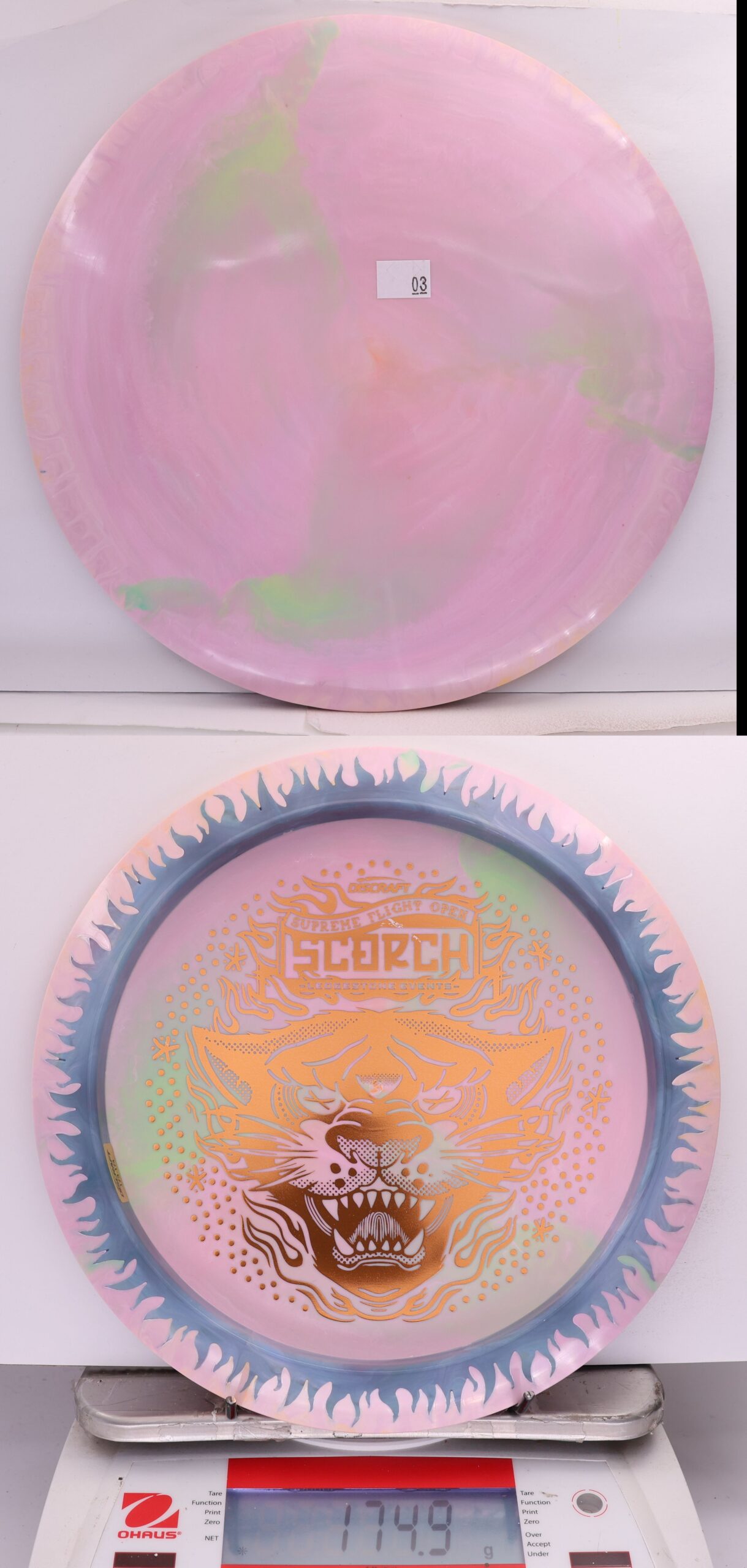 663004 ESP Swirl Fuzed Line Scorch, Bottom Stamp - 2026 Supreme Flight Open - #03 PinkGrn-Gray, 175