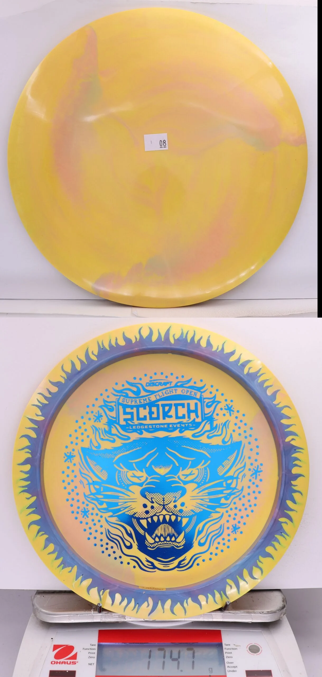 663038 ESP Swirl Fuzed Line Scorch, Bottom Stamp - 2026 Supreme Flight Open - #08 Yellow-Blurple, 175
