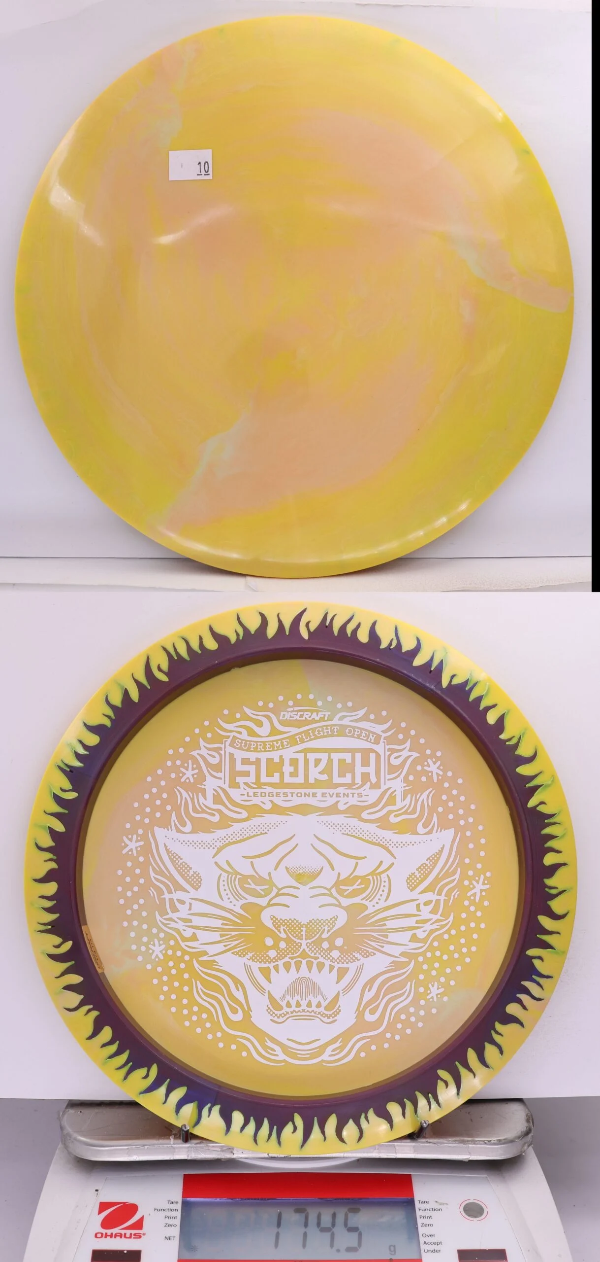 663040 ESP Swirl Fuzed Line Scorch, Bottom Stamp - 2026 Supreme Flight Open - #10 Yellow-Maroon, 175