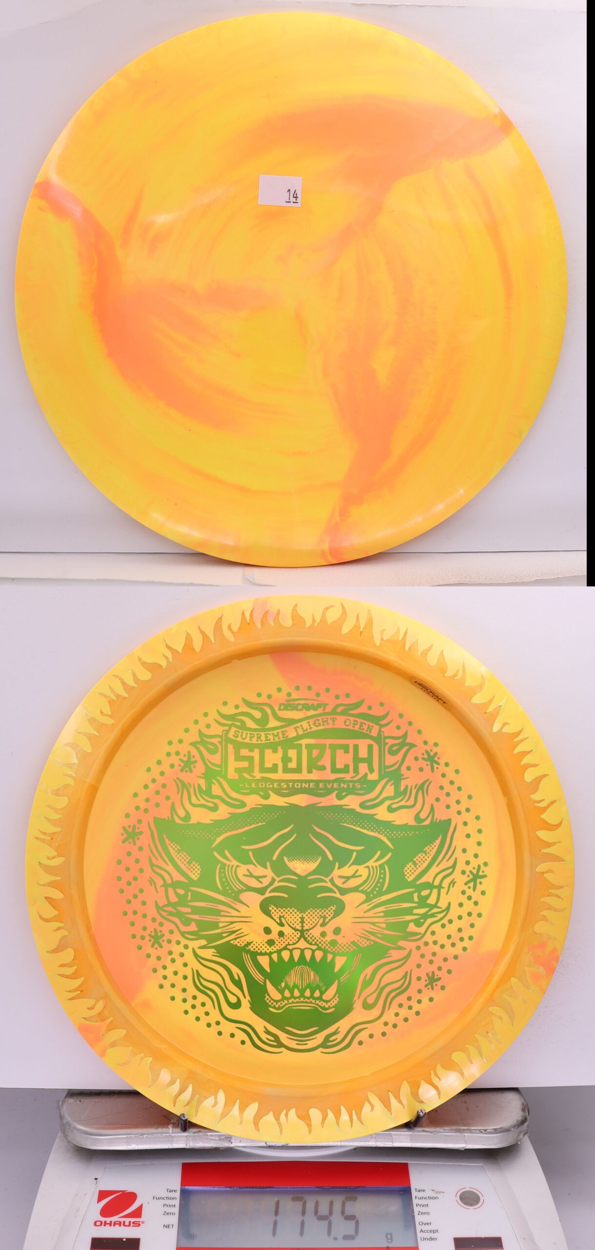 663073 ESP Swirl Fuzed Line Scorch, Bottom Stamp - 2026 Supreme Flight Open - #14 YellowOrng-Orange, 175