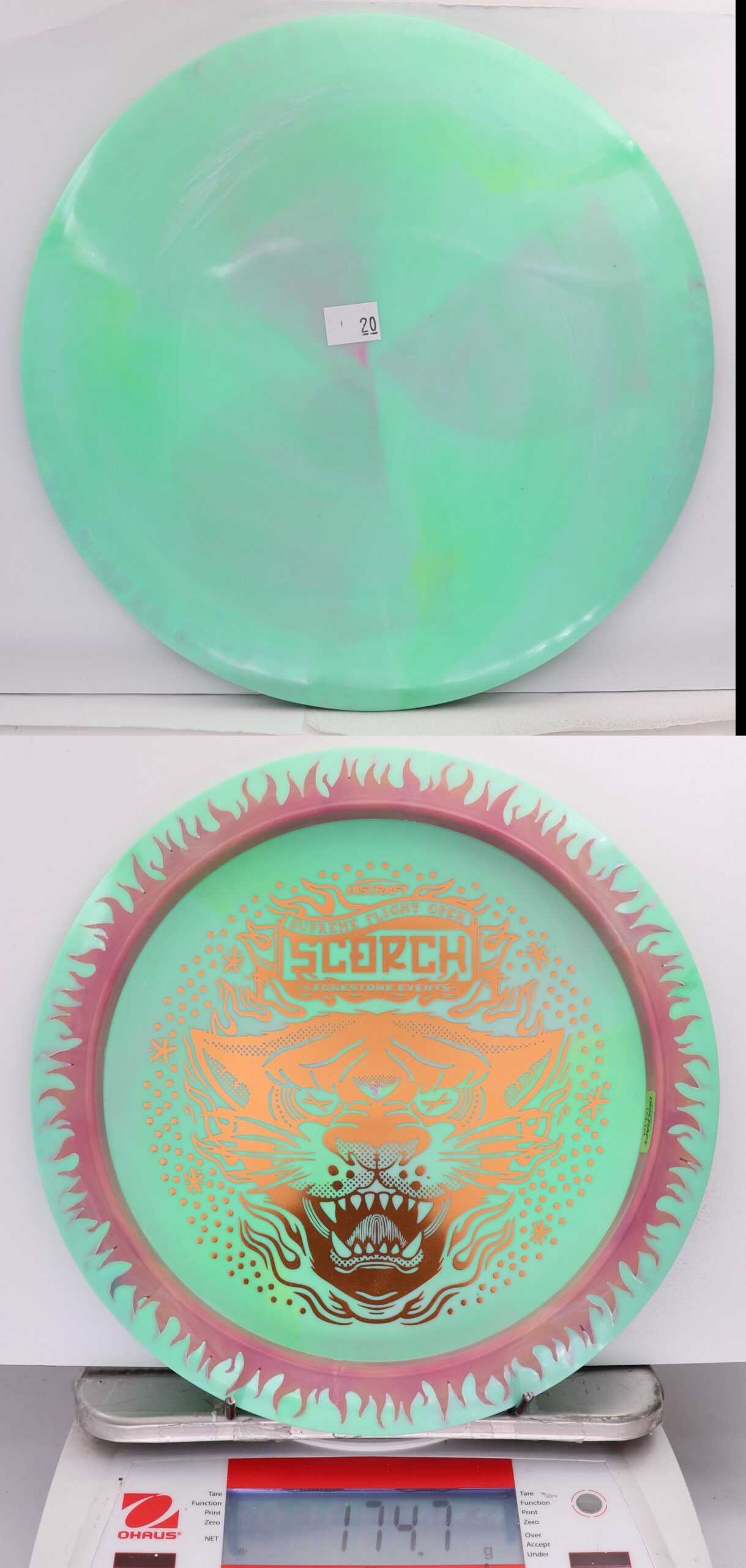 663108 ESP Swirl Fuzed Line Scorch, Bottom Stamp - 2026 Supreme Flight Open - #20 Teal-Pinkish, 175