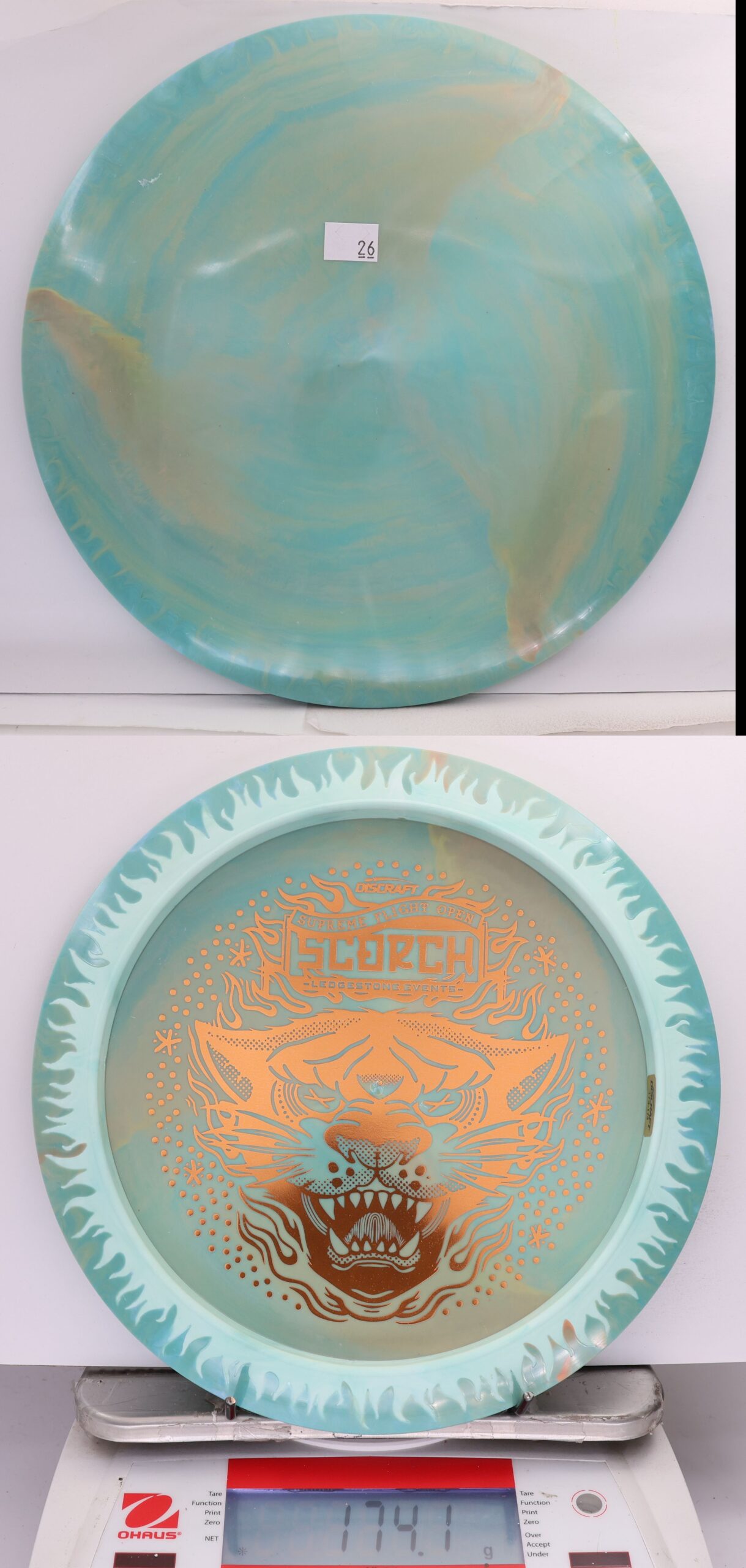 663143 ESP Swirl Fuzed Line Scorch, Bottom Stamp - 2026 Supreme Flight Open - #26 BlueTan-LtBlue, 174