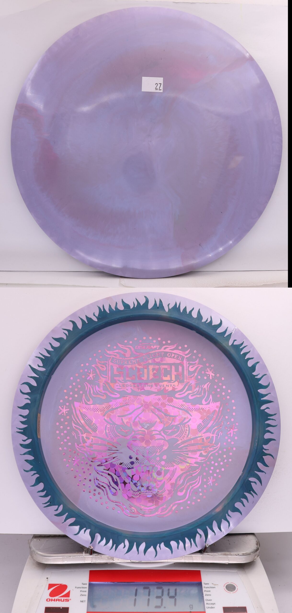 663173 ESP Swirl Fuzed Line Scorch, Bottom Stamp - 2026 Supreme Flight Open - #27 Purple-DkBlue, 173