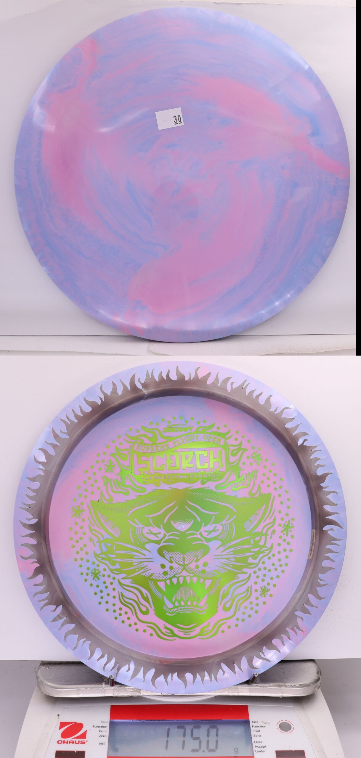 663176 ESP Swirl Fuzed Line Scorch, Bottom Stamp - 2026 Supreme Flight Open - #30 PinkPurp-Gray, 175